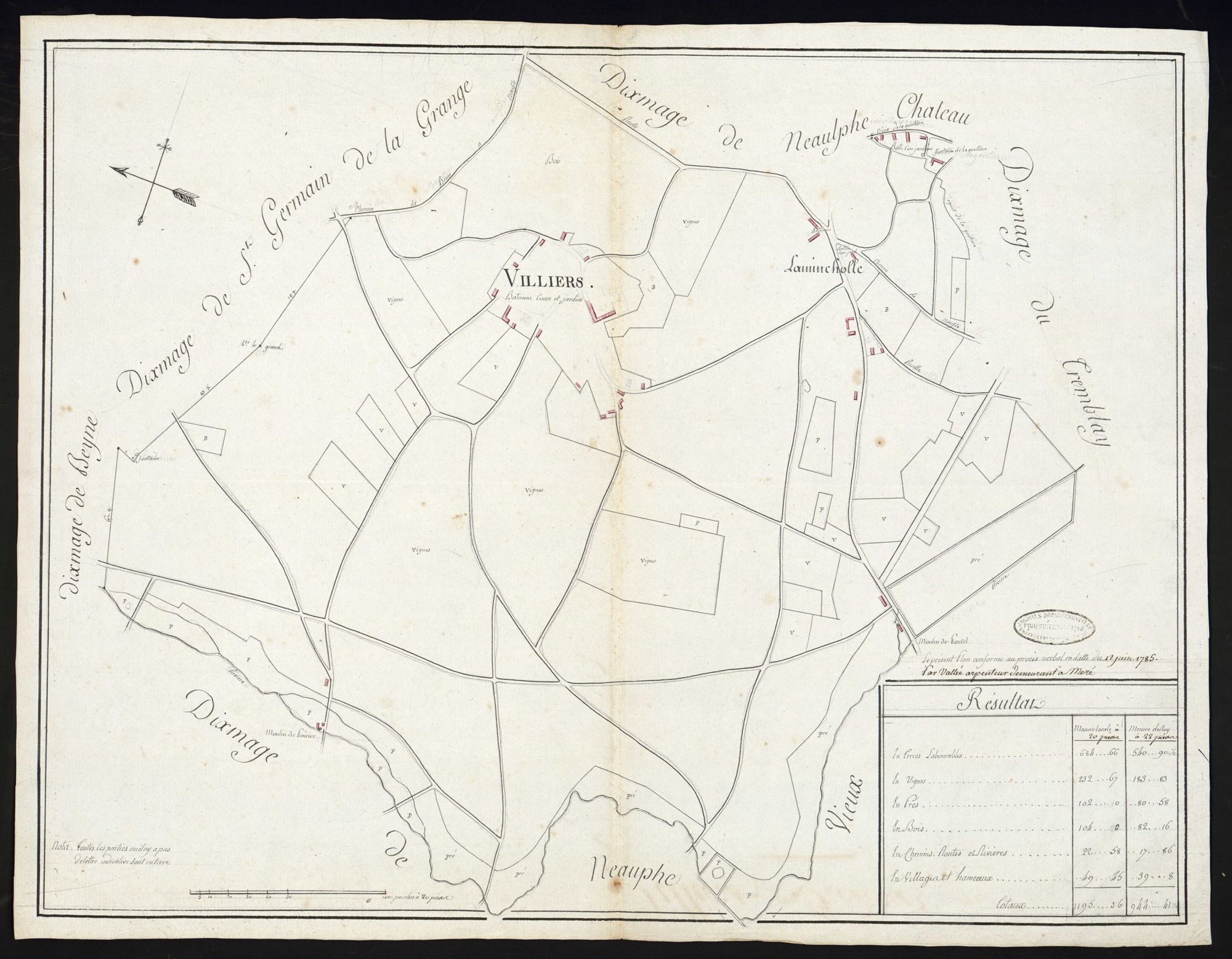 Villiers-Saint-Frédéric - Plan d'intendance de la paroisse de Villiers-Saint-Frédéric