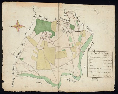 Villiers-Saint-Frédéric - Plan d'intendance de la paroisse de Villiers-Saint-Frédéric