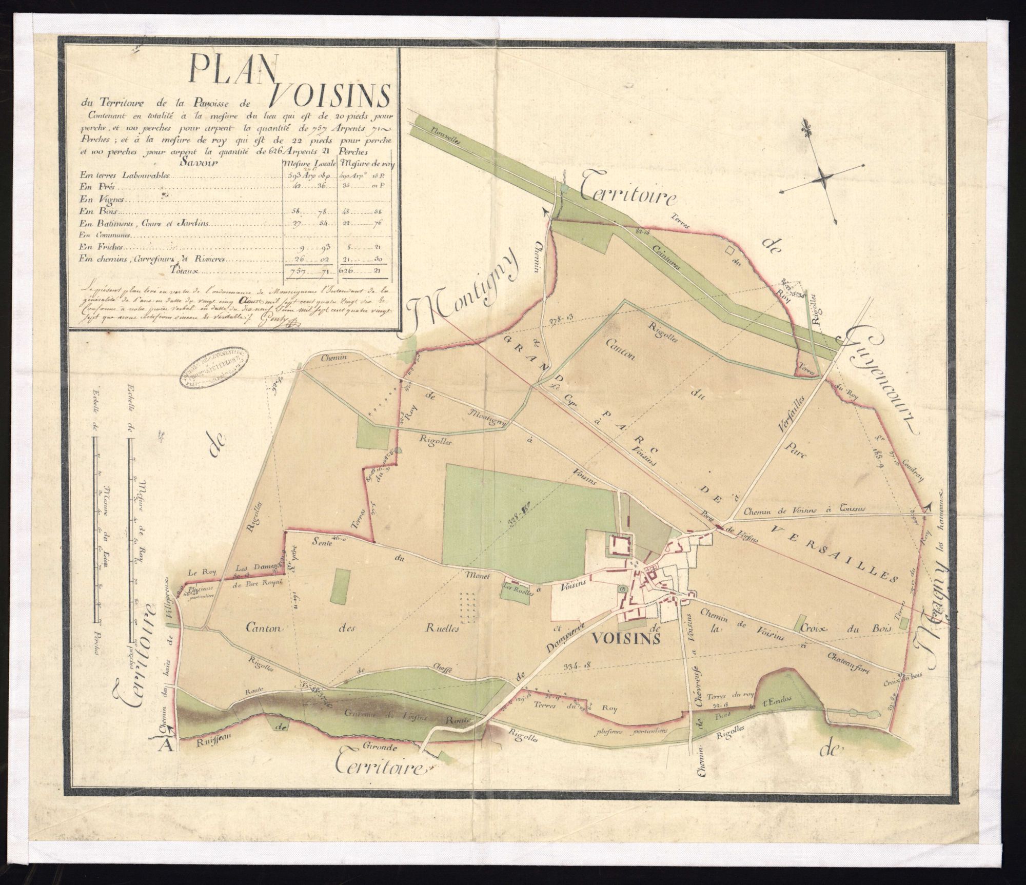 Voisins-le-Bretonneux - Plan d'intendance de la paroisse de Voisins-le-Bretonneux
