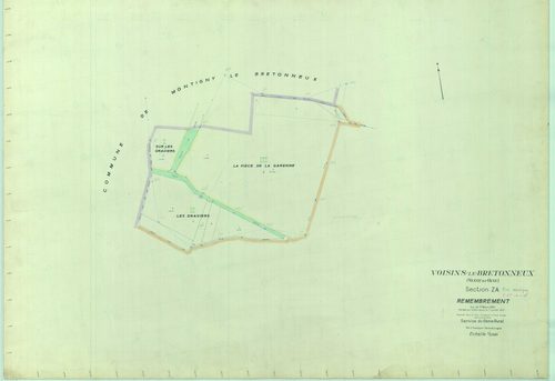 Voisins-le-Bretonneux - Plans du cadastre remembré
