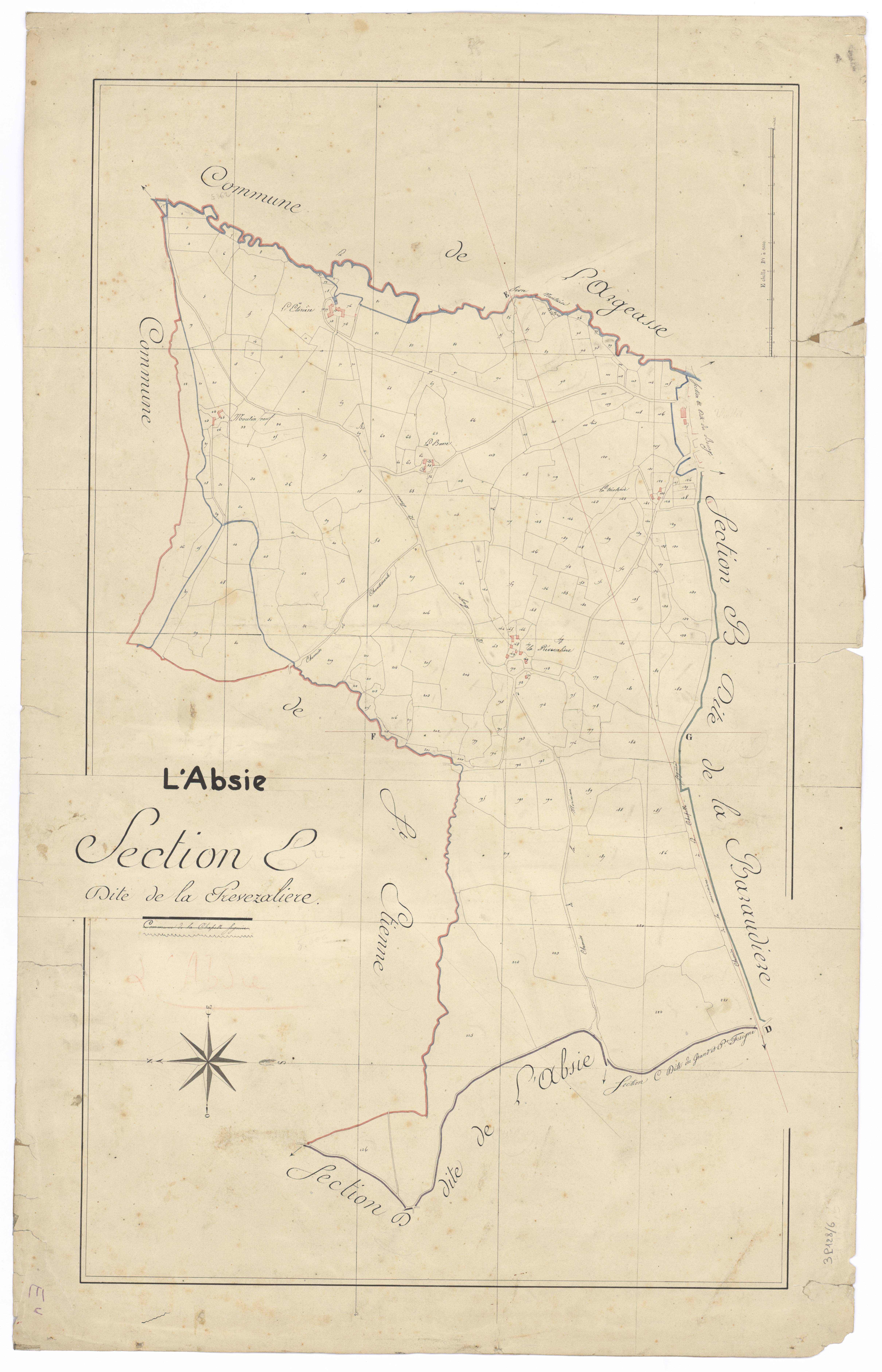 L'Absie - FRAD079_CADASTRE_NAPOLEONIEN Section E dite de la Prévézalière
