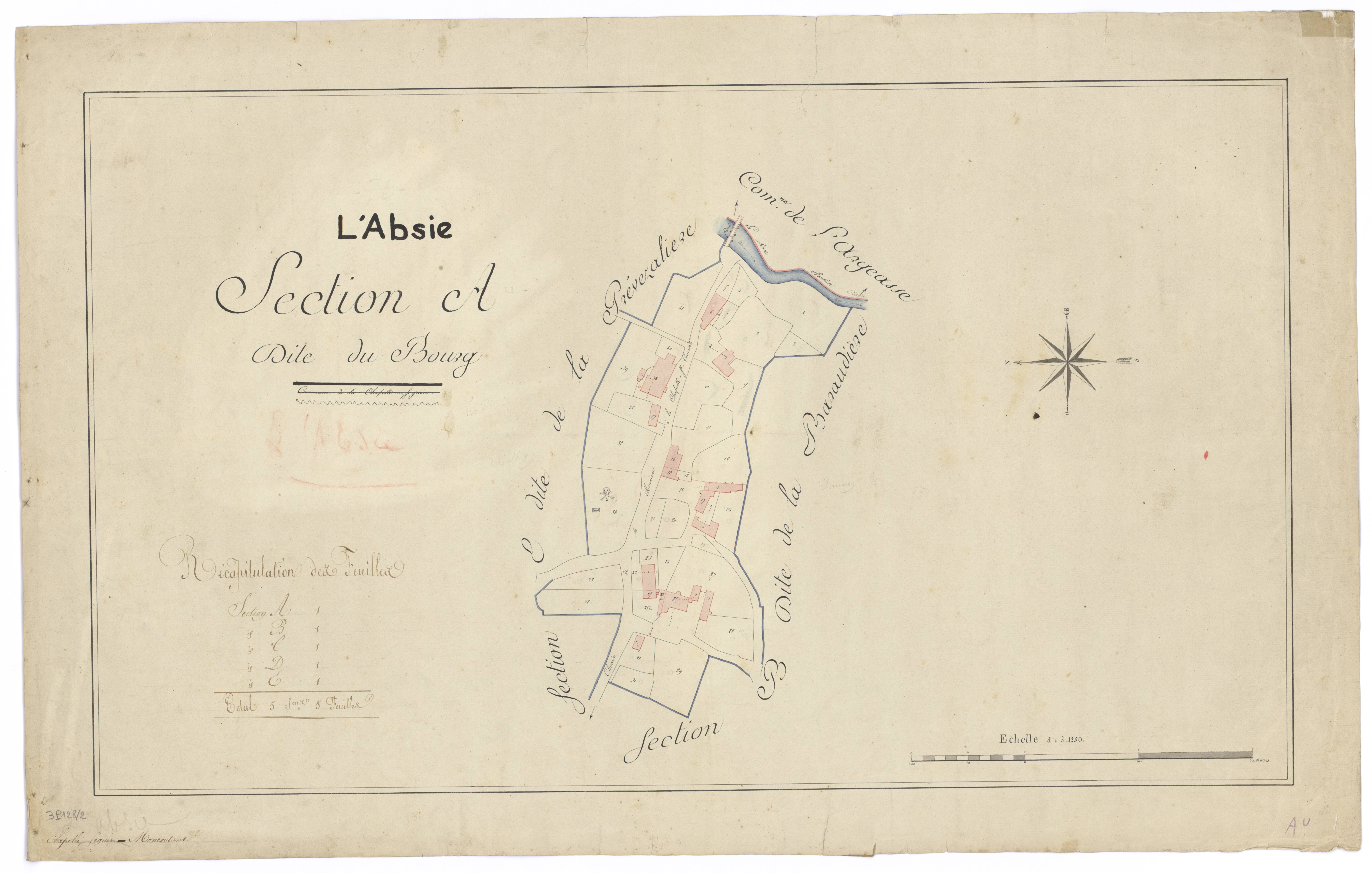 L'Absie - FRAD079_CADASTRE_NAPOLEONIEN Section A dite du Bourg