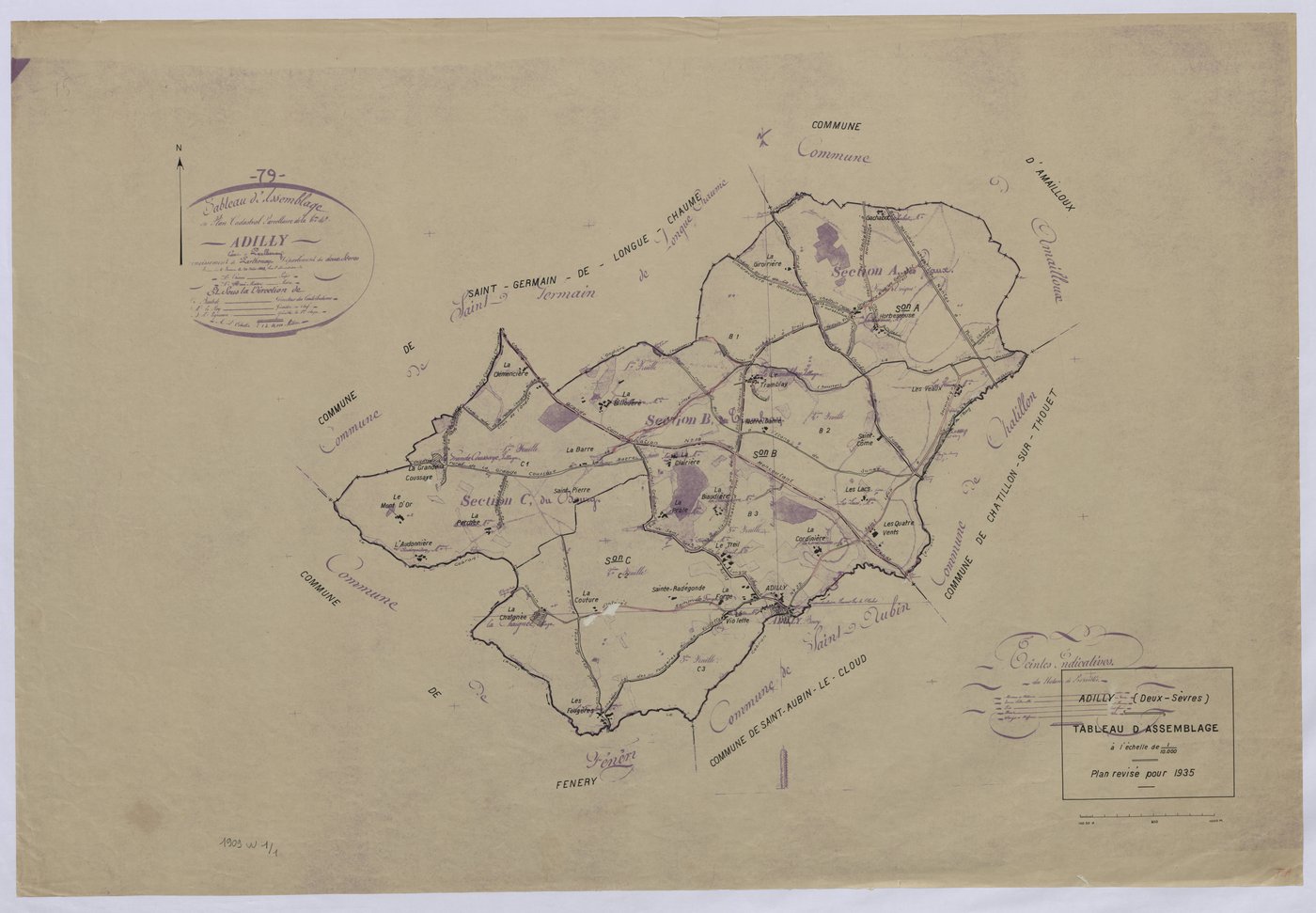 Adilly - FRAD079_CADASTRE_RECENT Tableau d'assemblage 