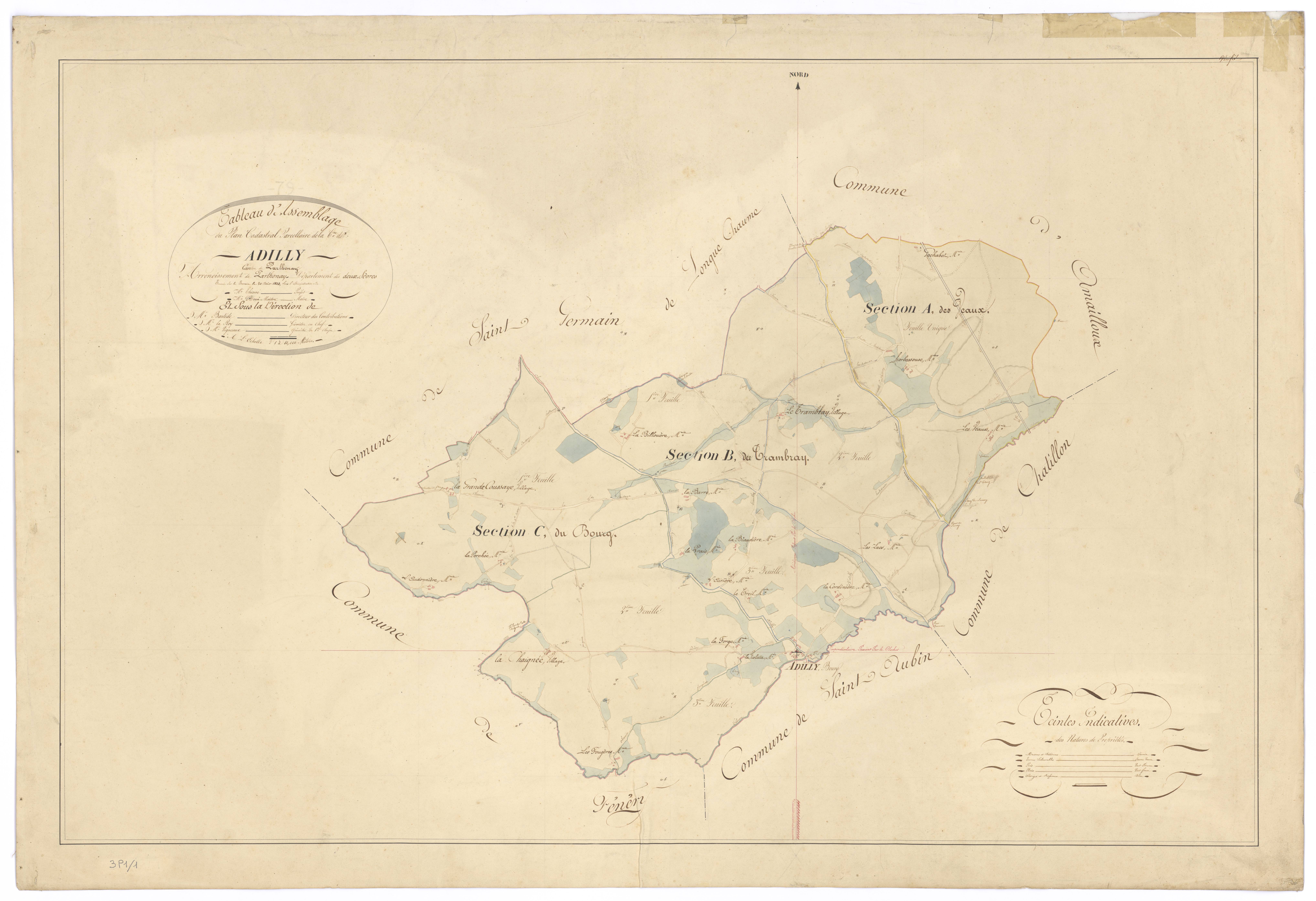 Adilly - FRAD079_CADASTRE_NAPOLEONIEN Tableau d'assemblage 