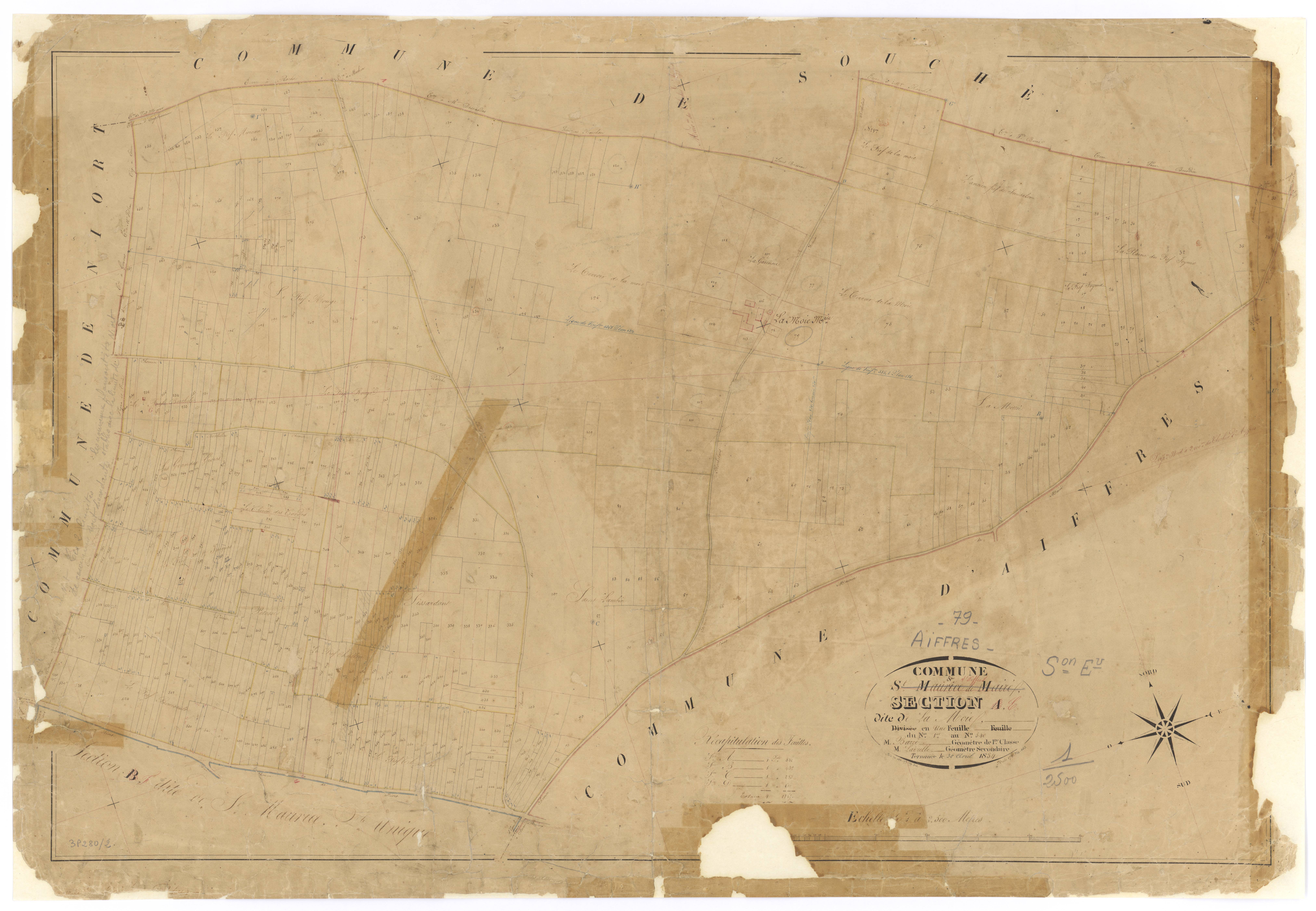 Aiffres - FRAD079_CADASTRE_NAPOLEONIEN Section E dite la Moie 