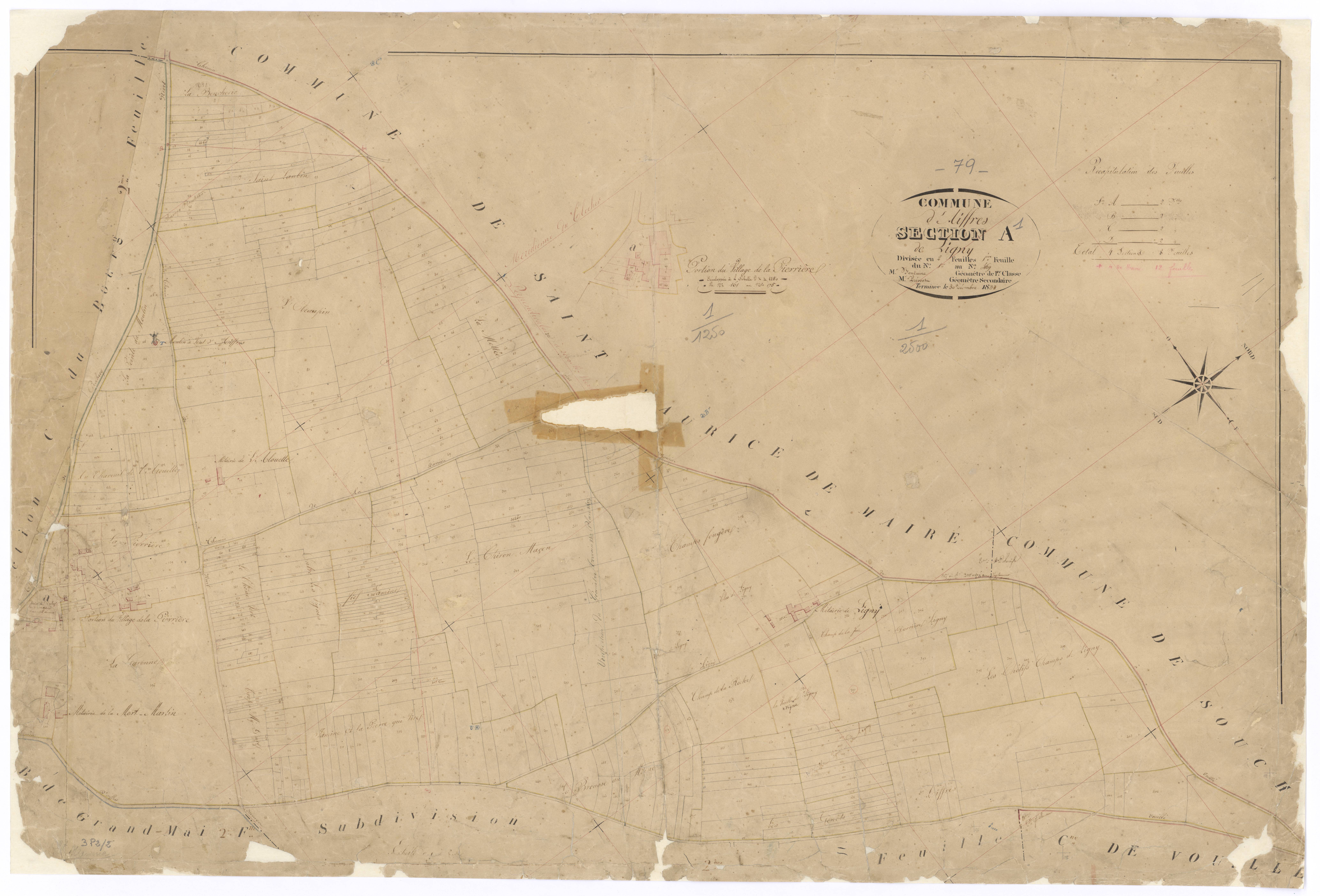 Aiffres - FRAD079_CADASTRE_NAPOLEONIEN Section A1dite de Ligny 