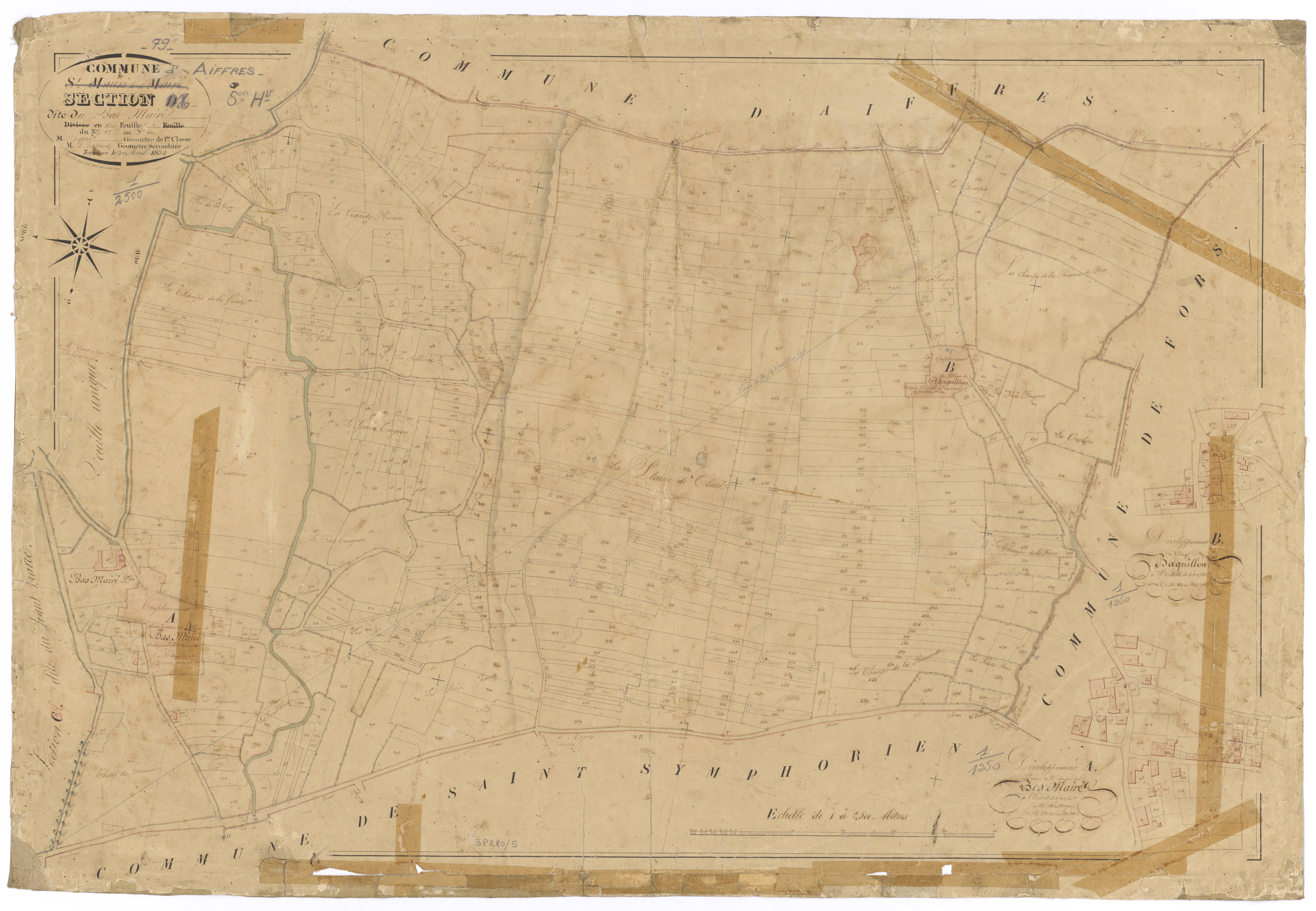 Aiffres - FRAD079_CADASTRE_NAPOLEONIEN Section H dite du Bas Mairé 