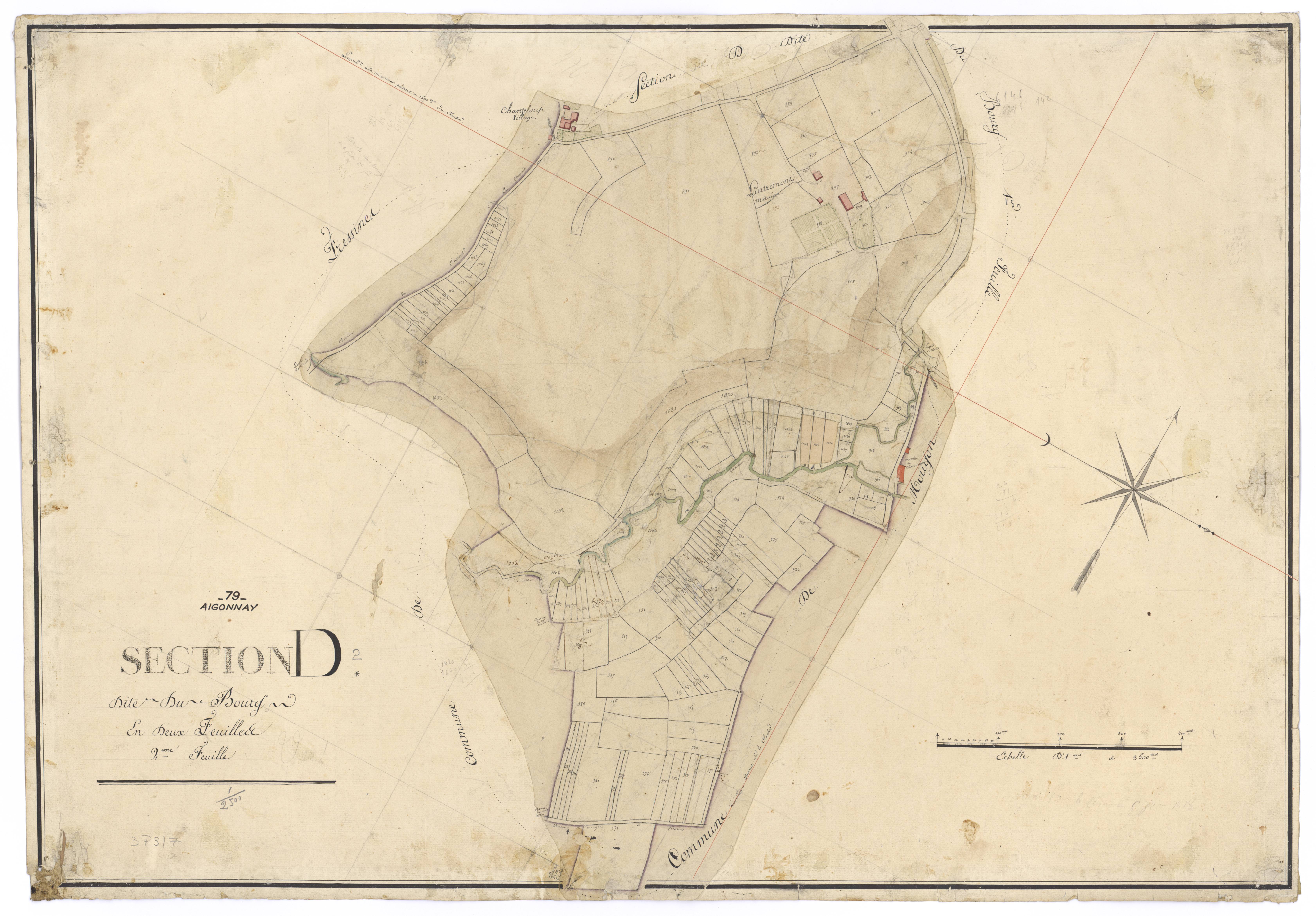 Aigonnay - FRAD079_CADASTRE_NAPOLEONIEN Section D2 dite du Bourg 