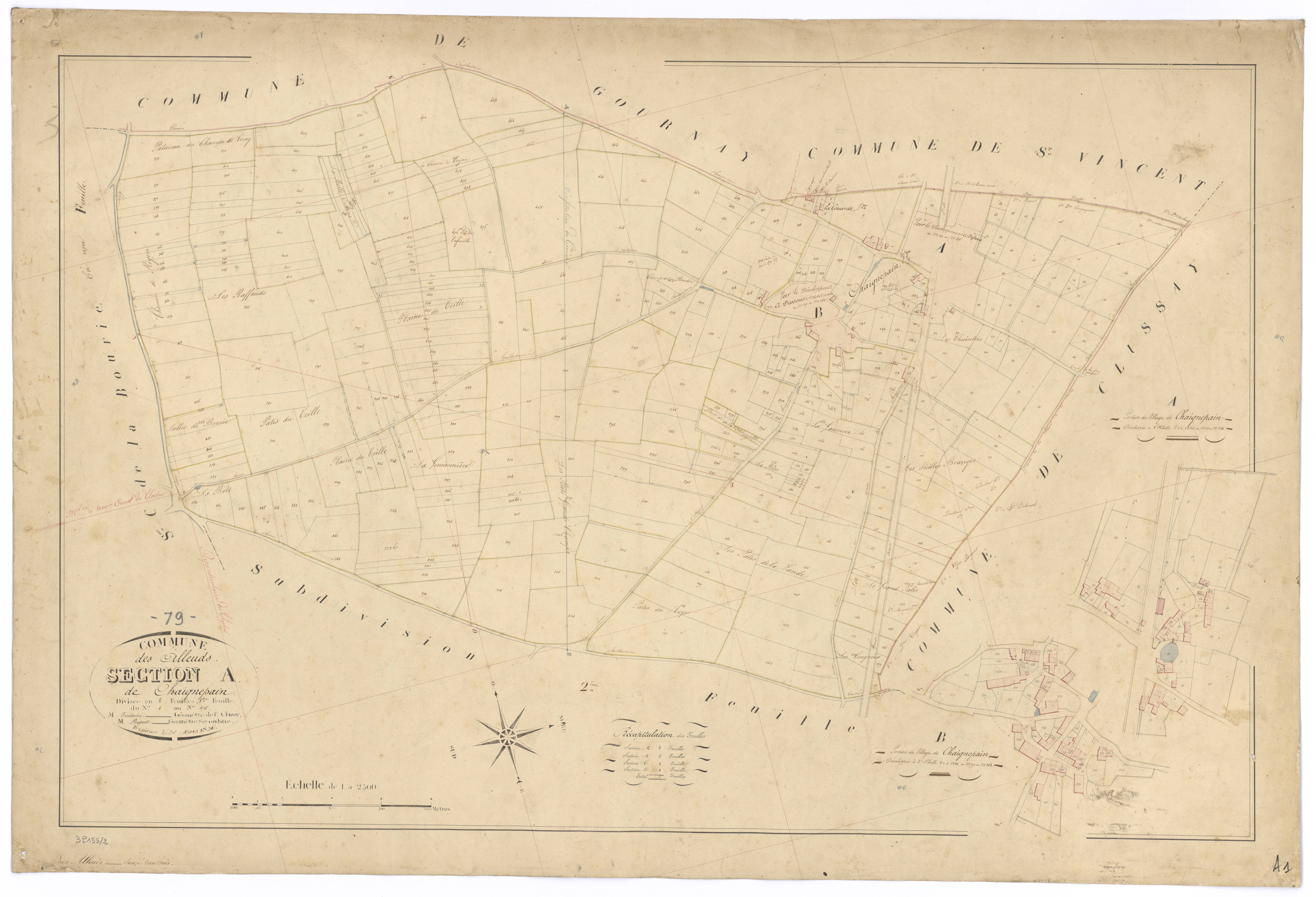 Alleuds - FRAD079_CADASTRE_NAPOLEONIEN Section A1 dite de Chaignepain 