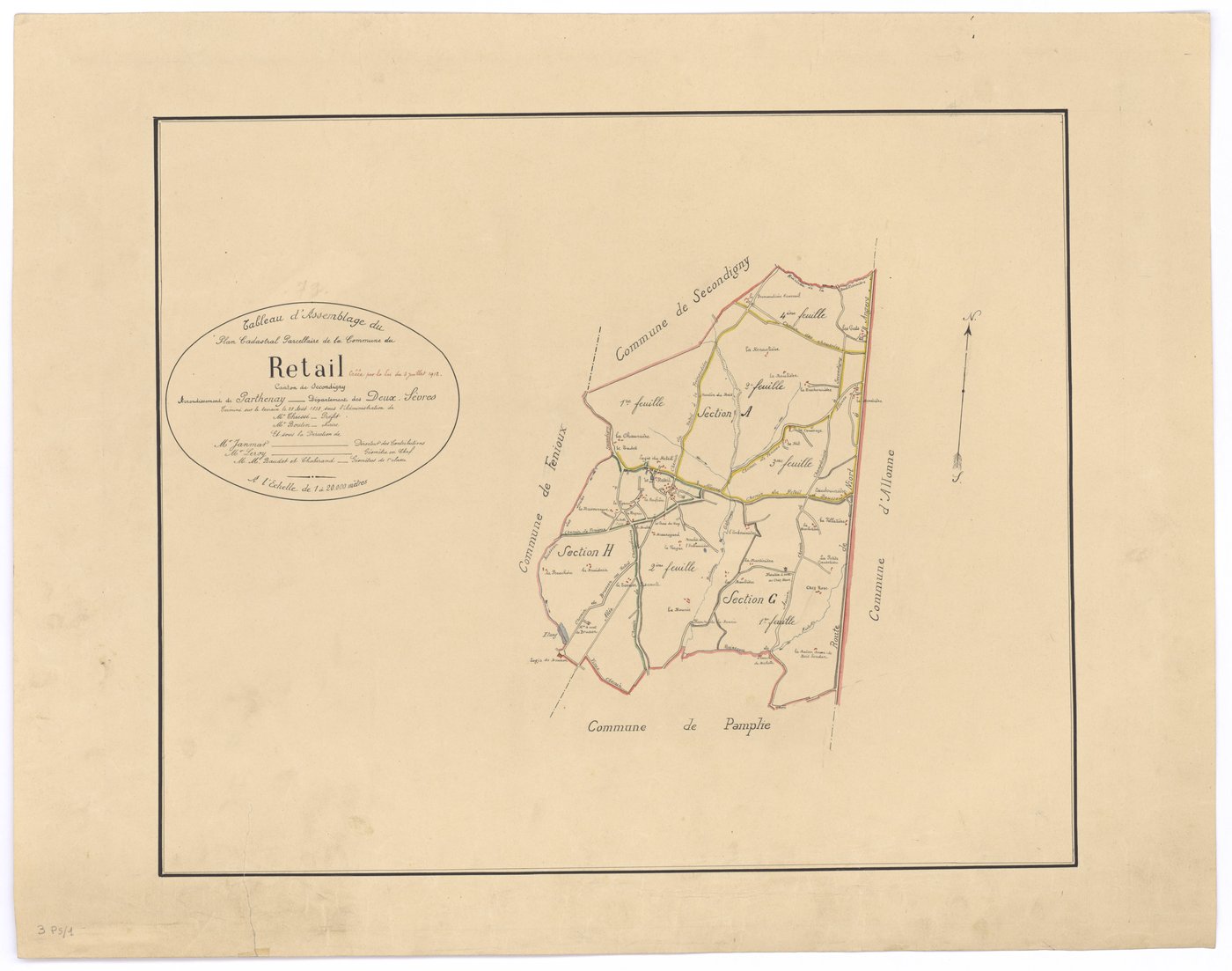 Allonne - FRAD079_CADASTRE_NAPOLEONIEN Tableau d'assemblage n°1 (Le Retail) 