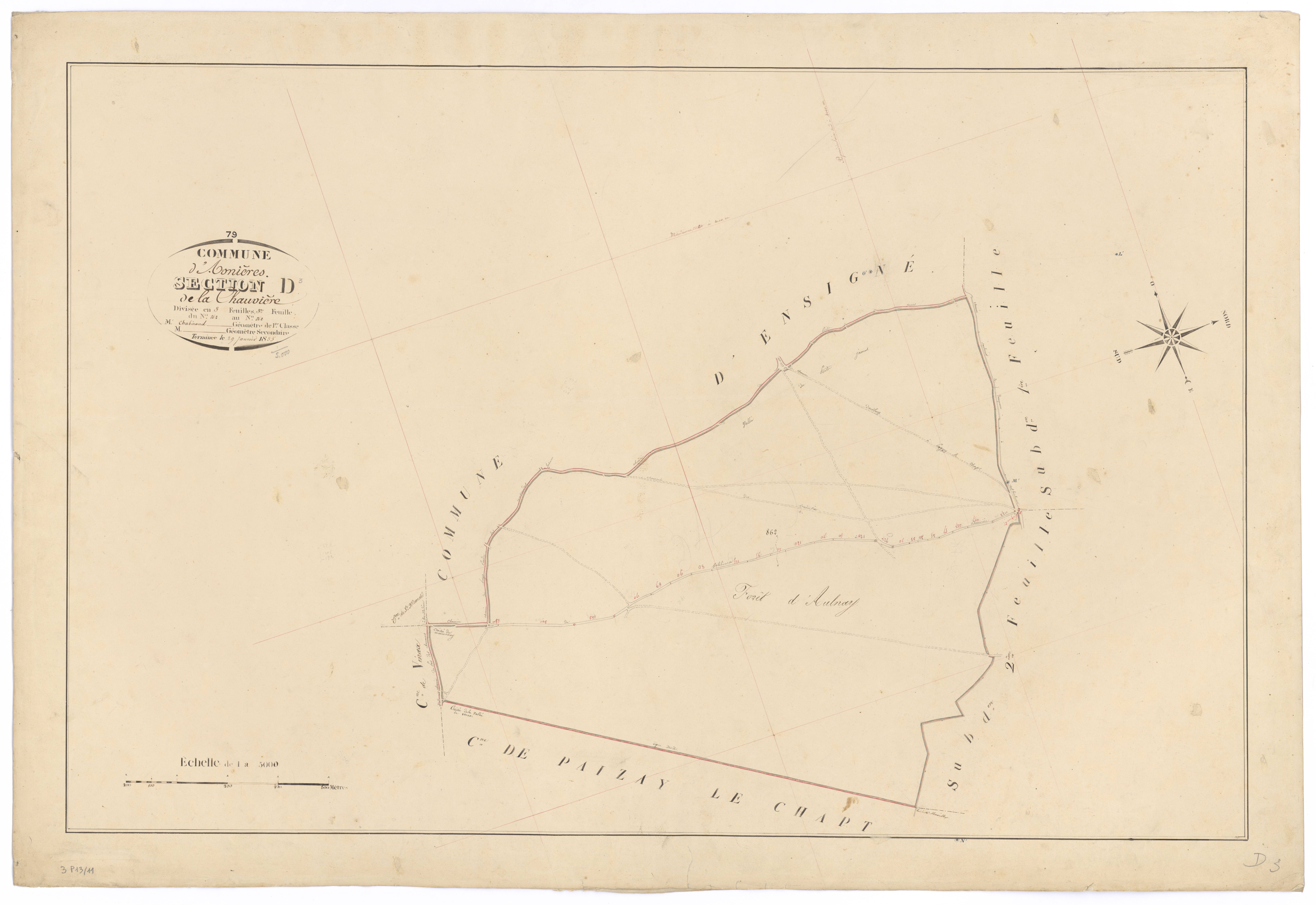 Asnières-en-Poitou - FRAD079_CADASTRE_NAPOLEONIEN Section D3 dite de la Chauvière 