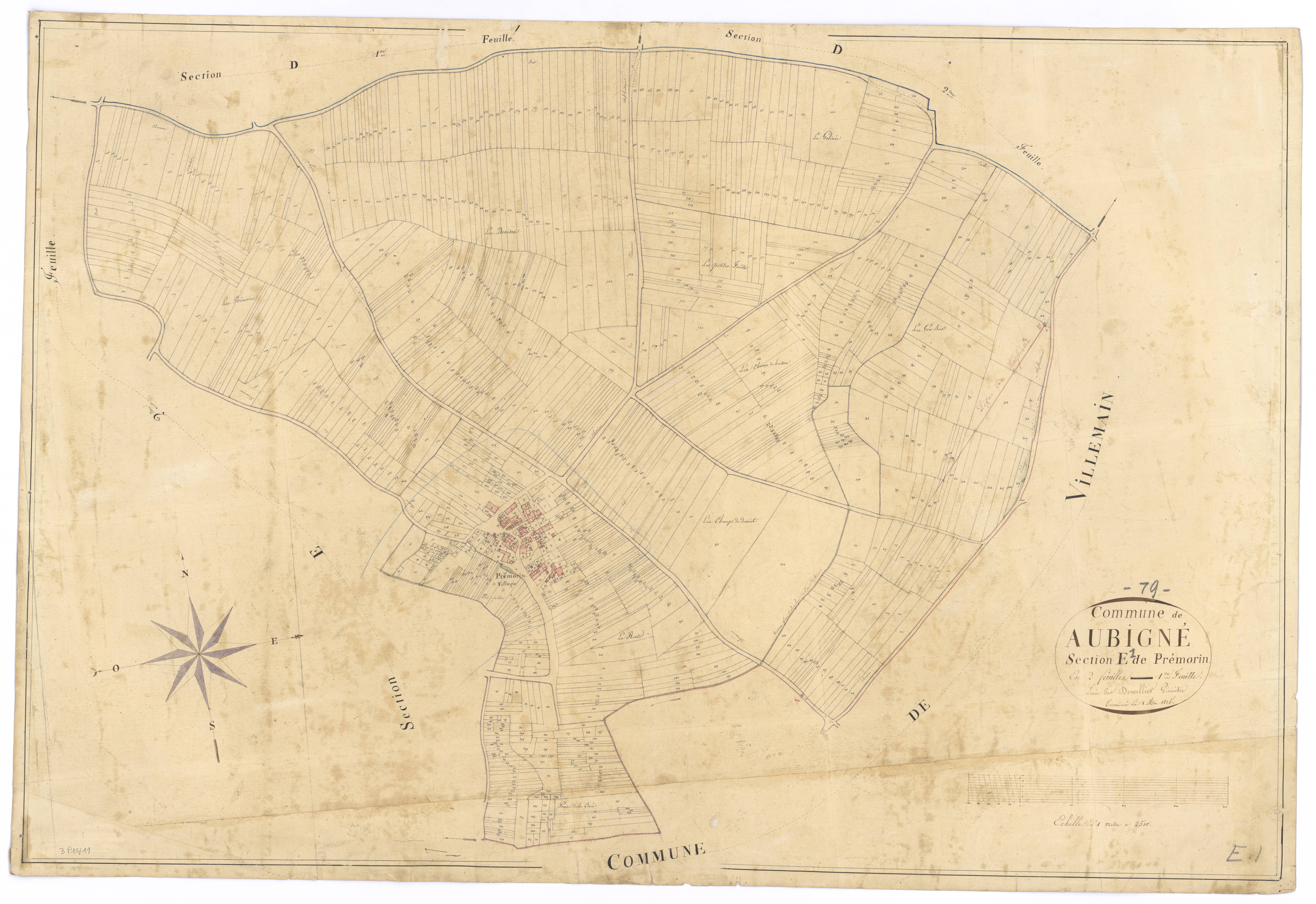 Aubigné - FRAD079_CADASTRE_NAPOLEONIEN Section E1 dite de Prémorin 