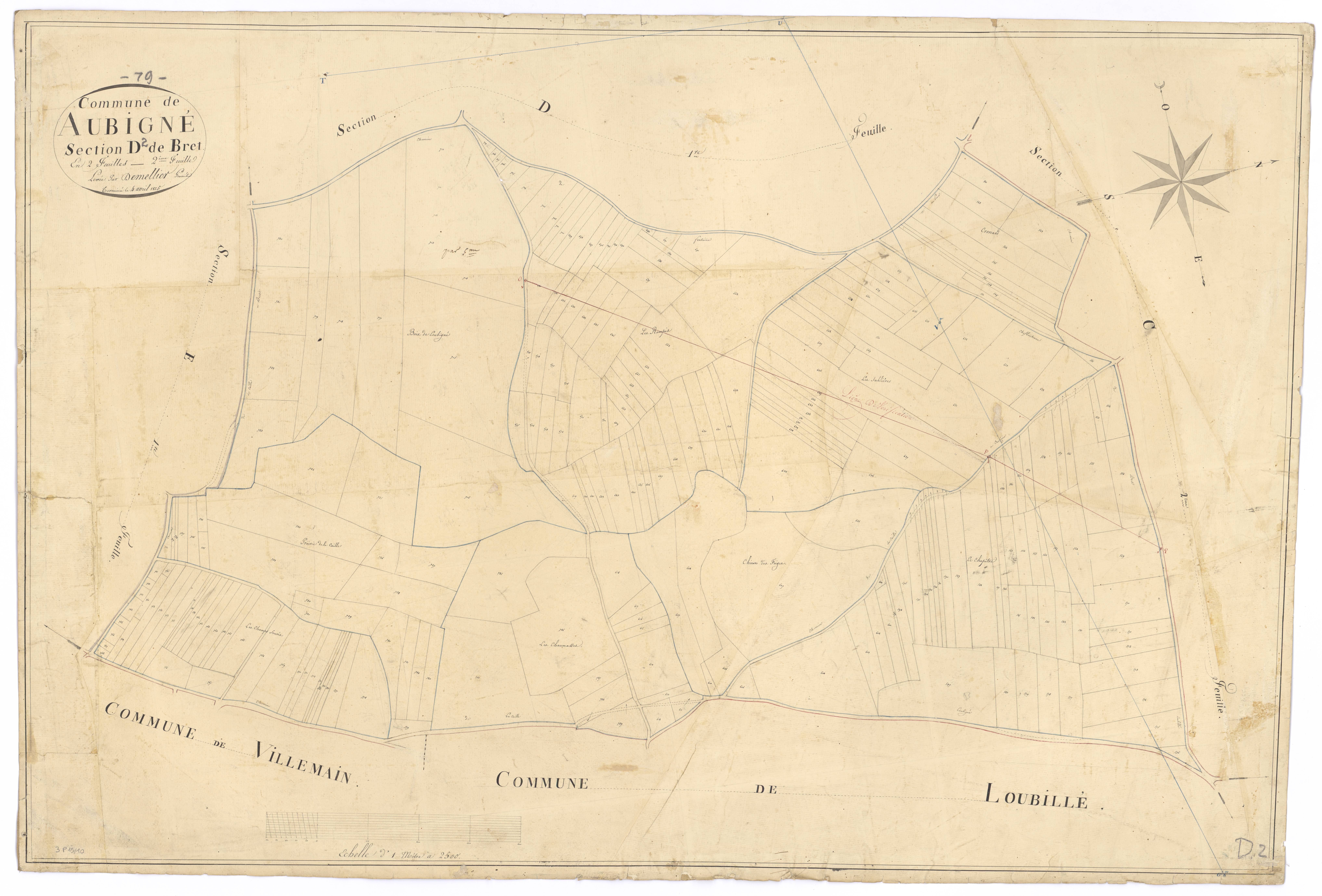 Aubigné - FRAD079_CADASTRE_NAPOLEONIEN Section D2 dite de Bret 