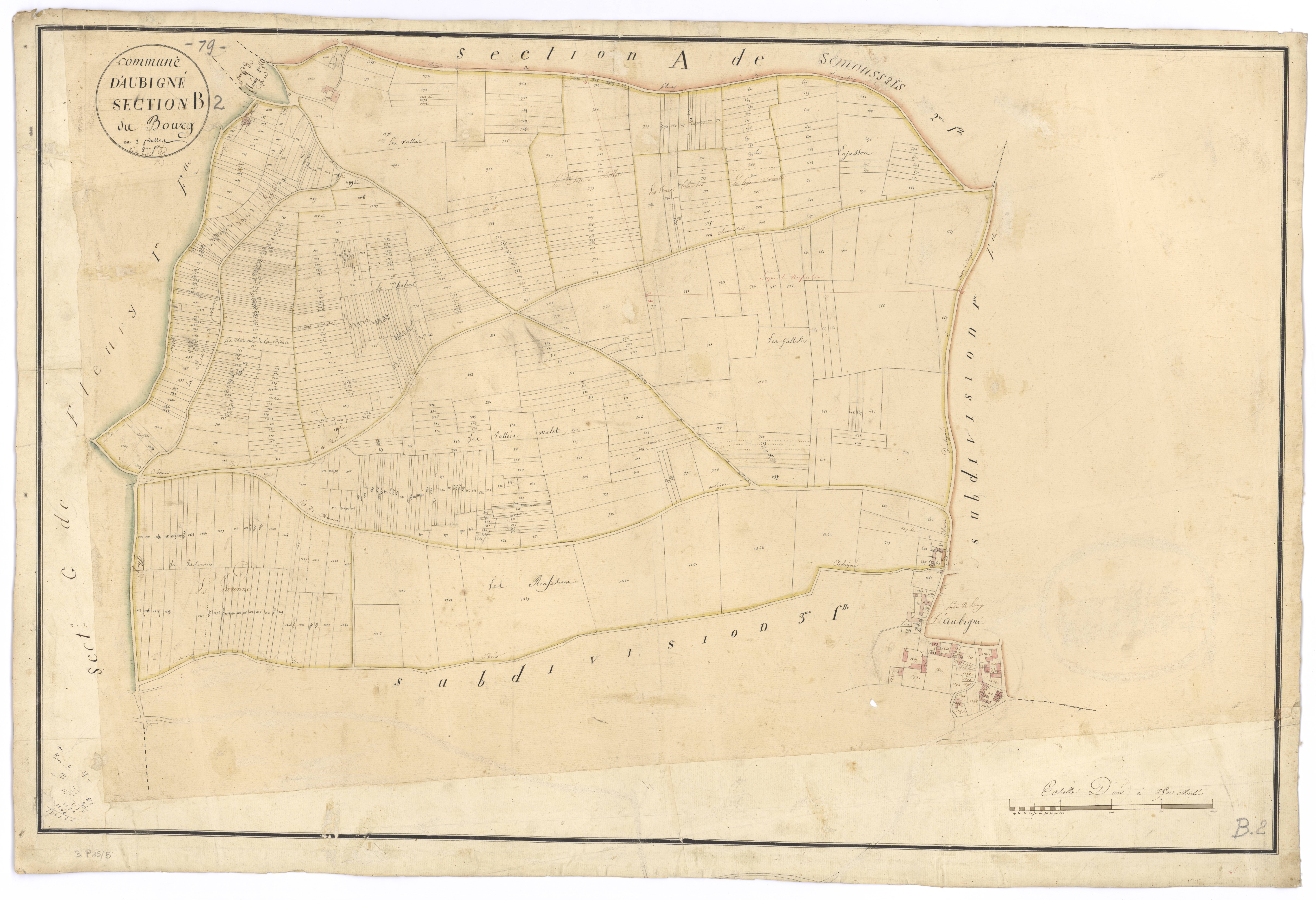 Aubigné - FRAD079_CADASTRE_NAPOLEONIEN Section B2 dite du Bourg 