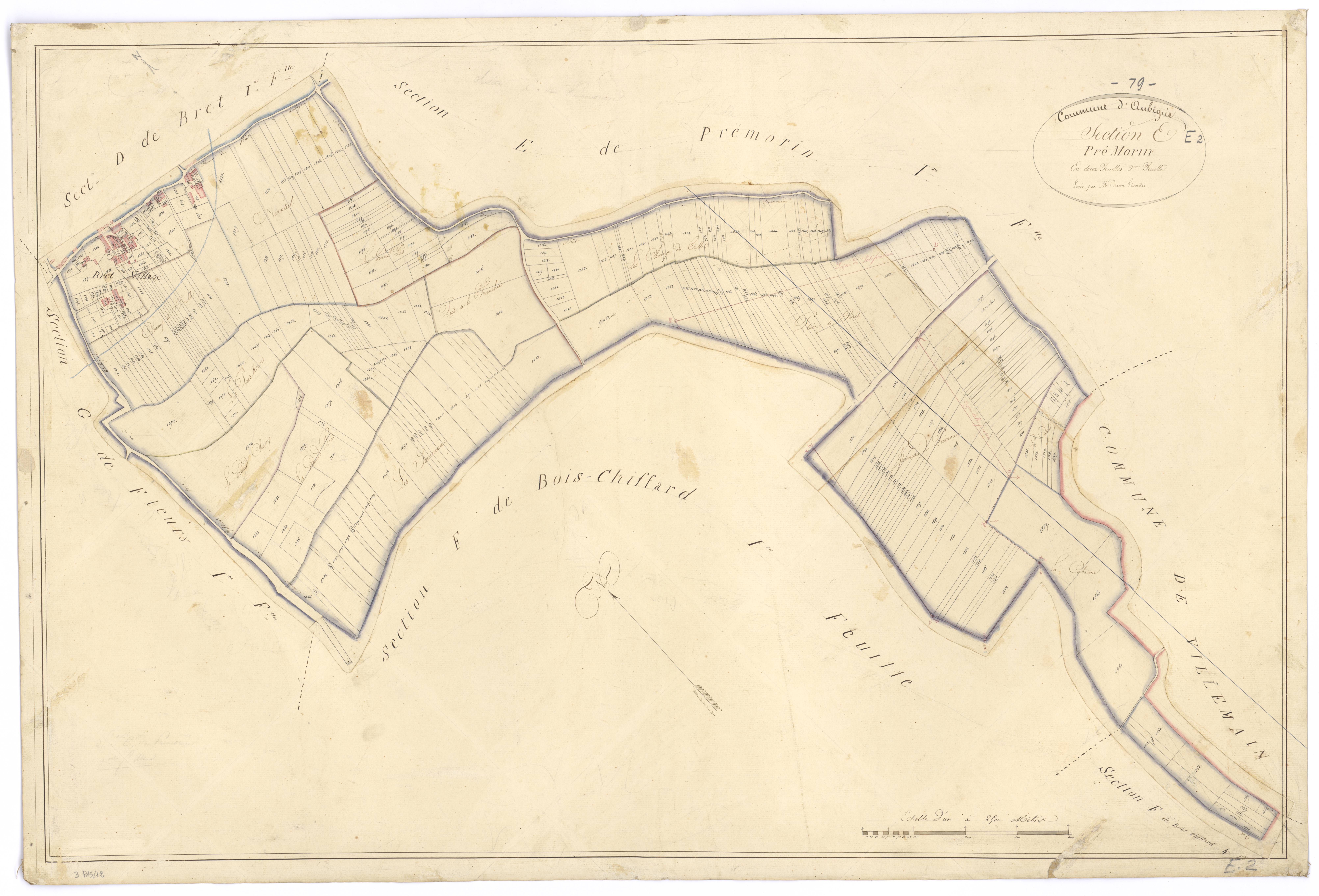 Aubigné - FRAD079_CADASTRE_NAPOLEONIEN Section E2 dite de Prémorin 