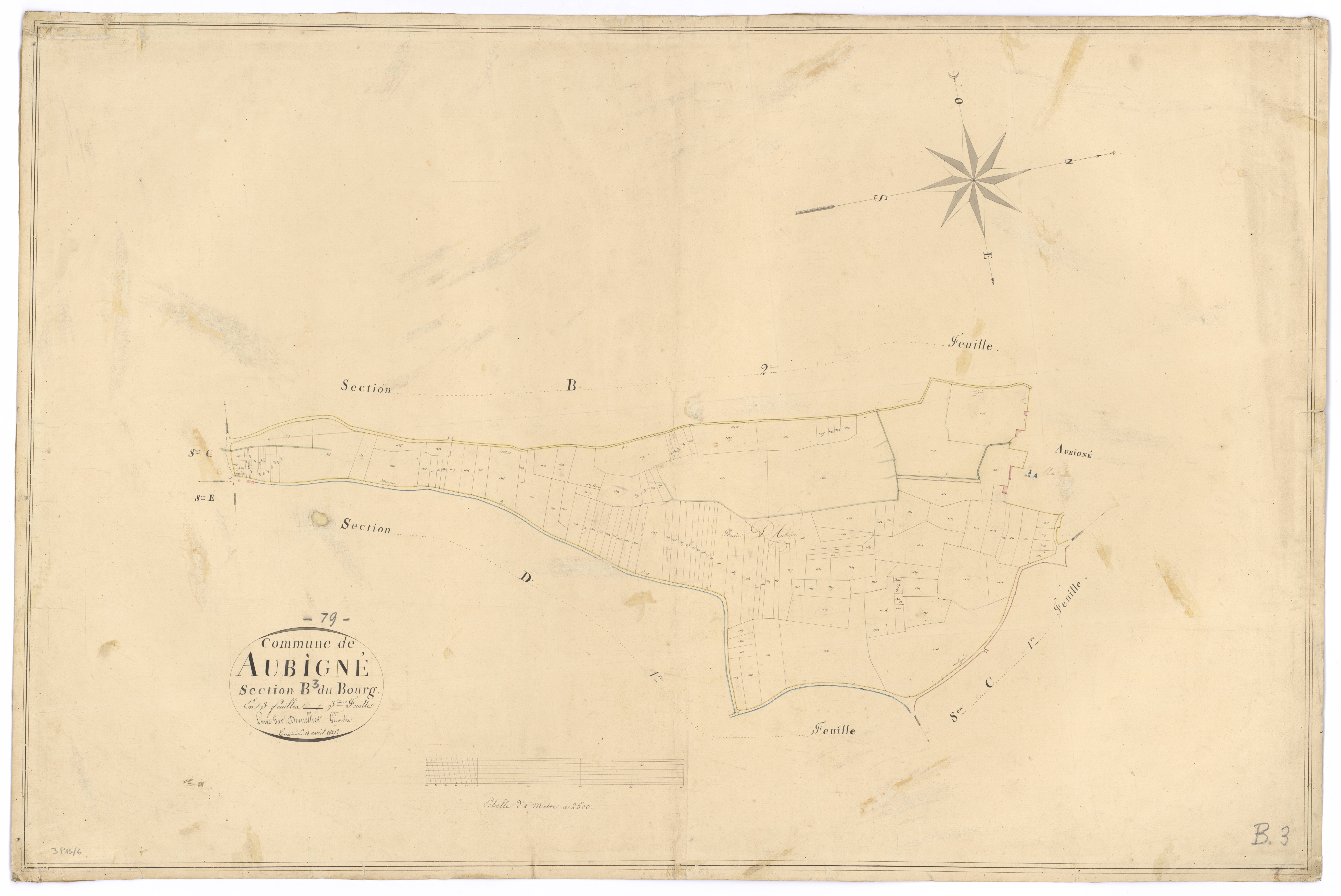 Aubigné - FRAD079_CADASTRE_NAPOLEONIEN Section B3 dite du Bourg 