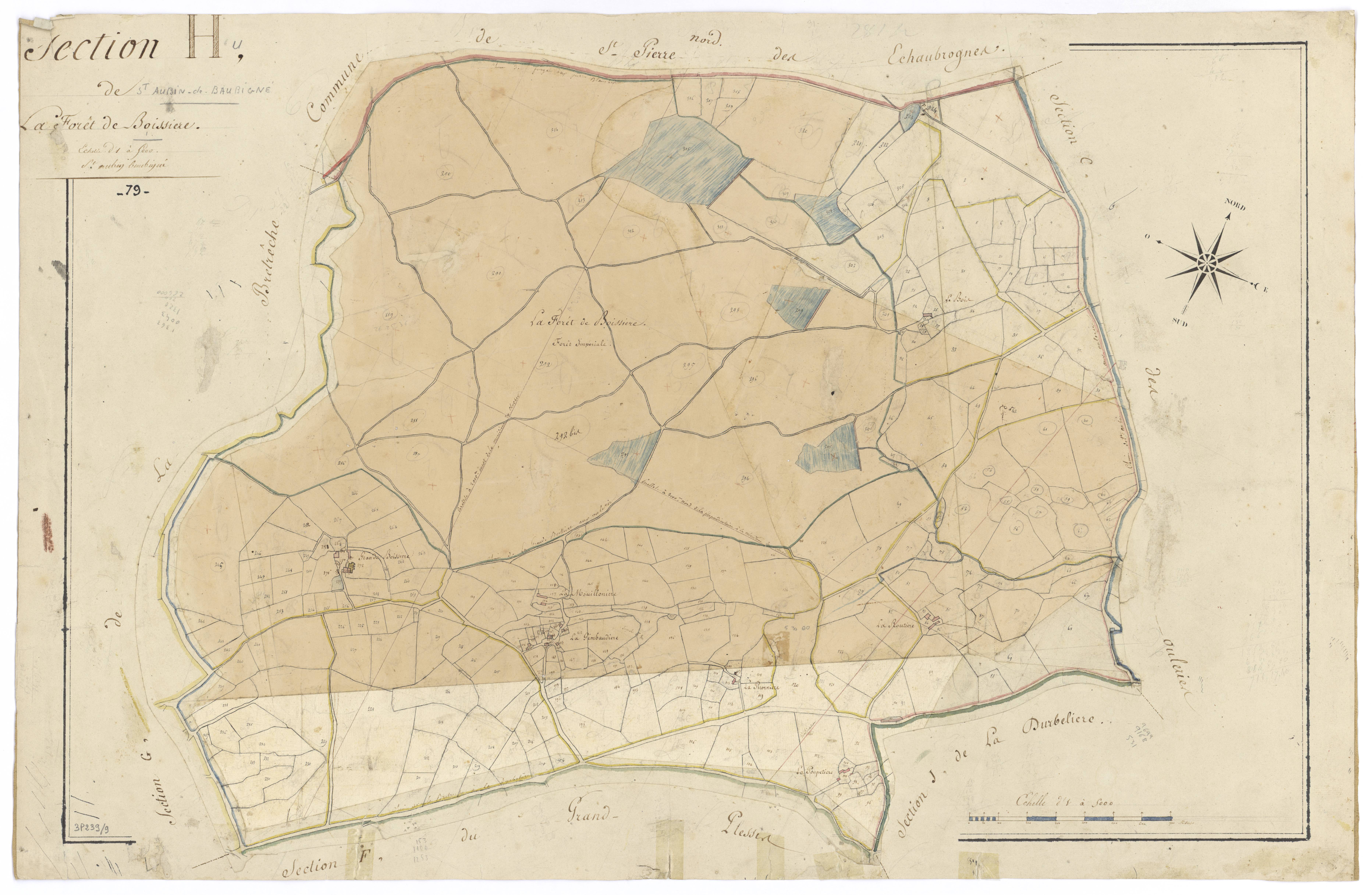 Aubigné - FRAD079_CADASTRE_NAPOLEONIEN Section H dite de la Forêt-de-Boissière 