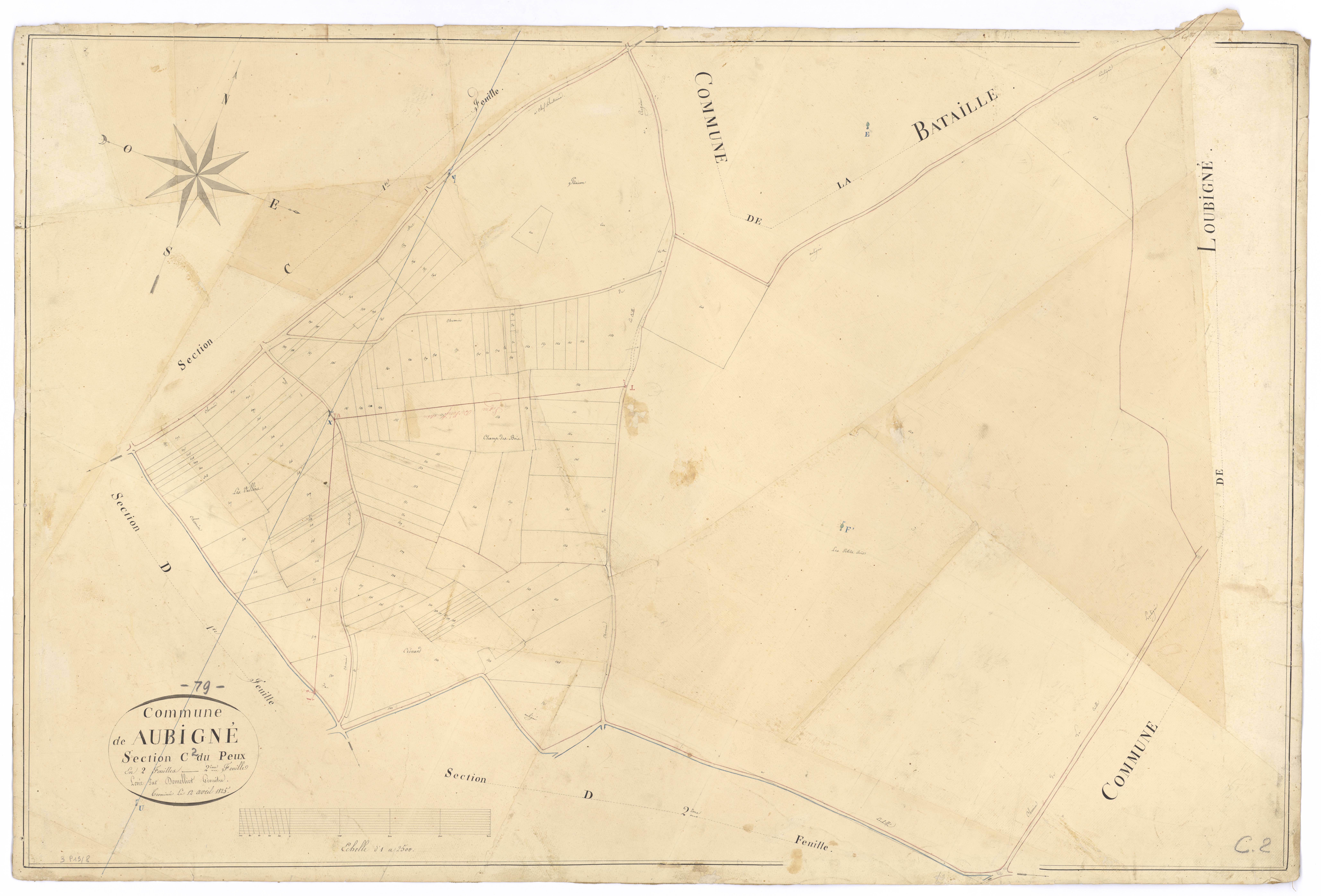 Aubigné - FRAD079_CADASTRE_NAPOLEONIEN Section C2 dite du Peux 
