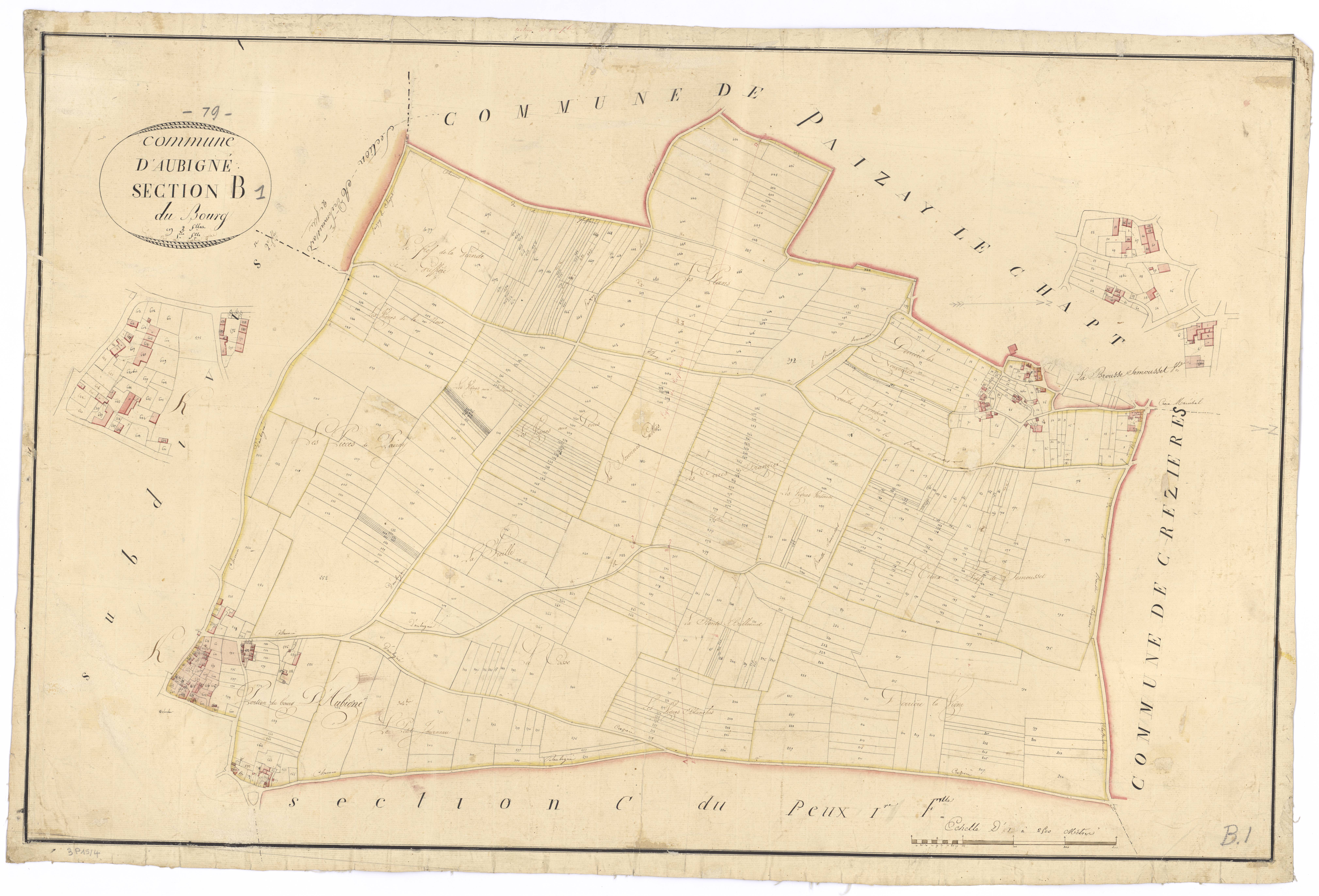 Aubigné - FRAD079_CADASTRE_NAPOLEONIEN Section B1 dite du Bourg 