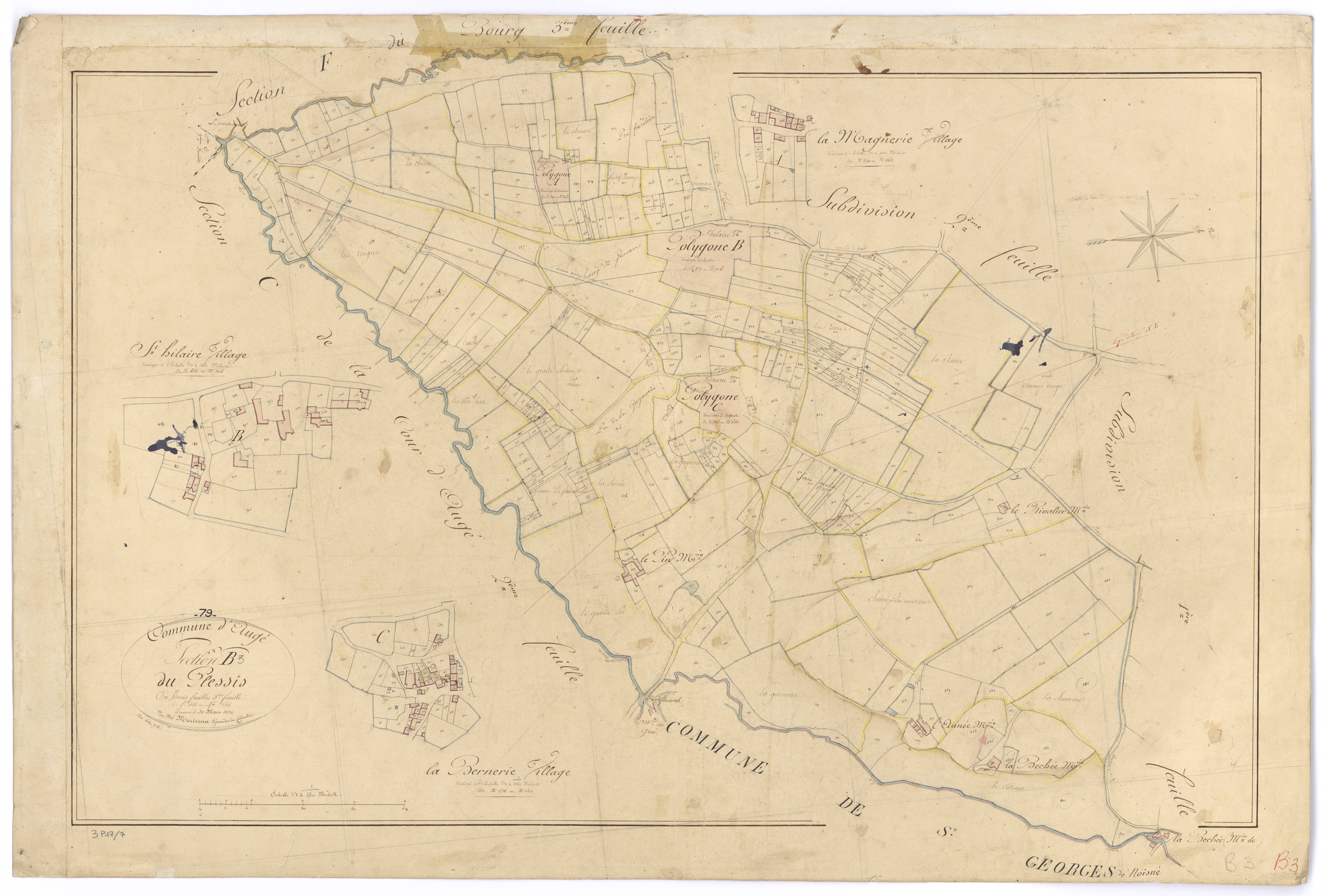 Auge - FRAD079_CADASTRE_NAPOLEONIEN Section B3 dite du Plessis