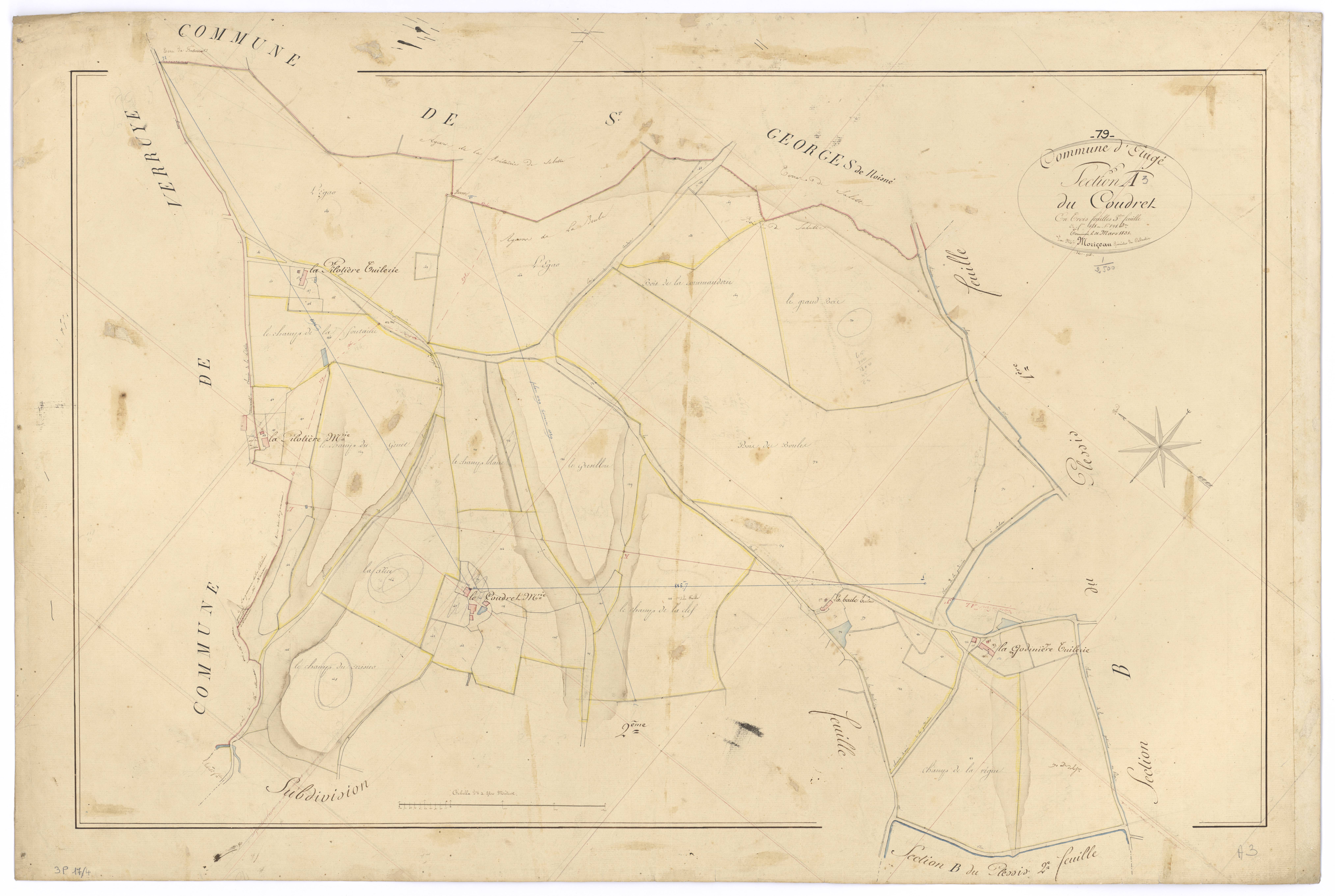 Auge - FRAD079_CADASTRE_NAPOLEONIEN Section A3 dite du Coudret