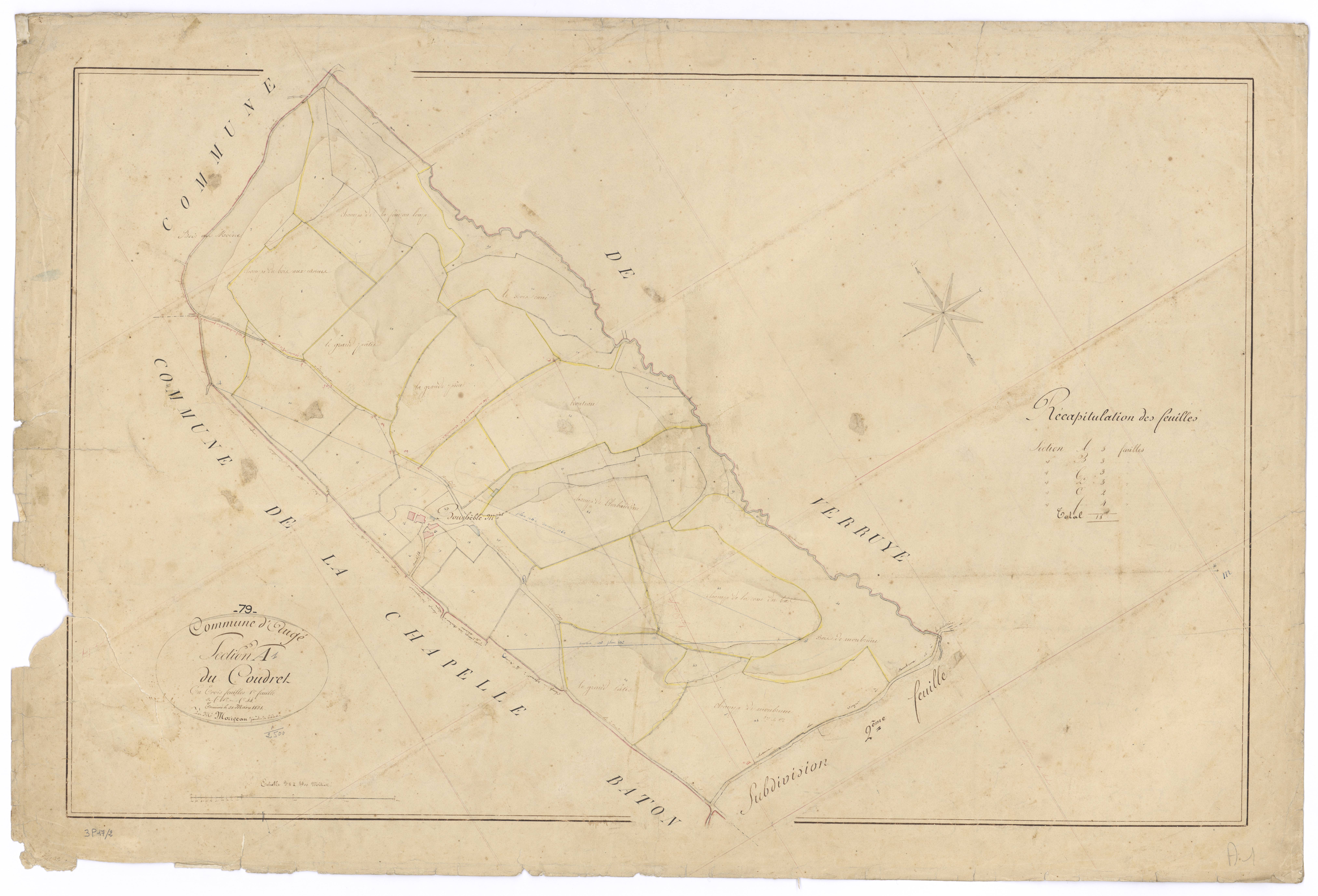 Auge - FRAD079_CADASTRE_NAPOLEONIEN Section A1 dite du Coudret