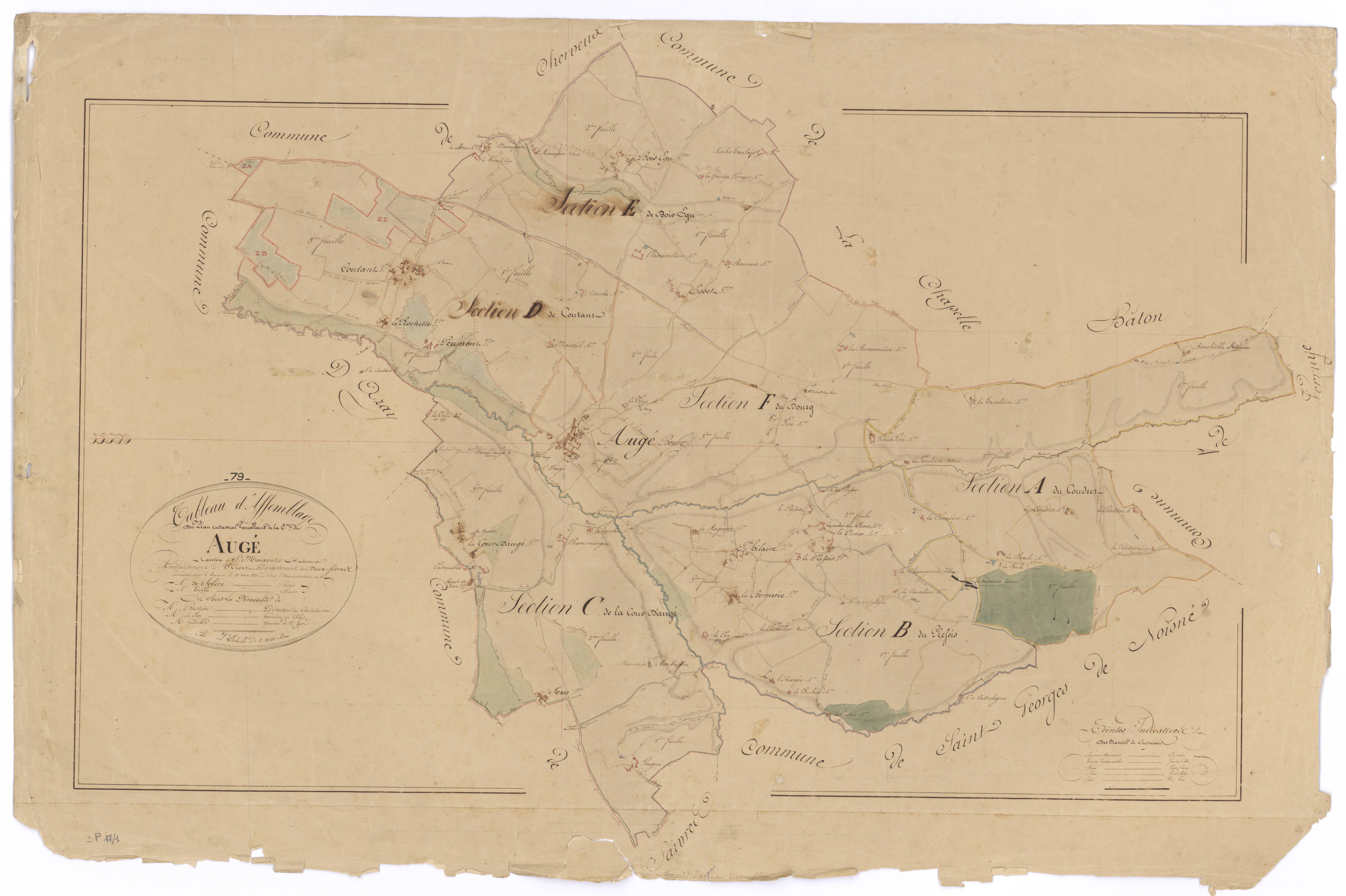 Auge - FRAD079_CADASTRE_NAPOLEONIEN Tableau d'assemblage 
