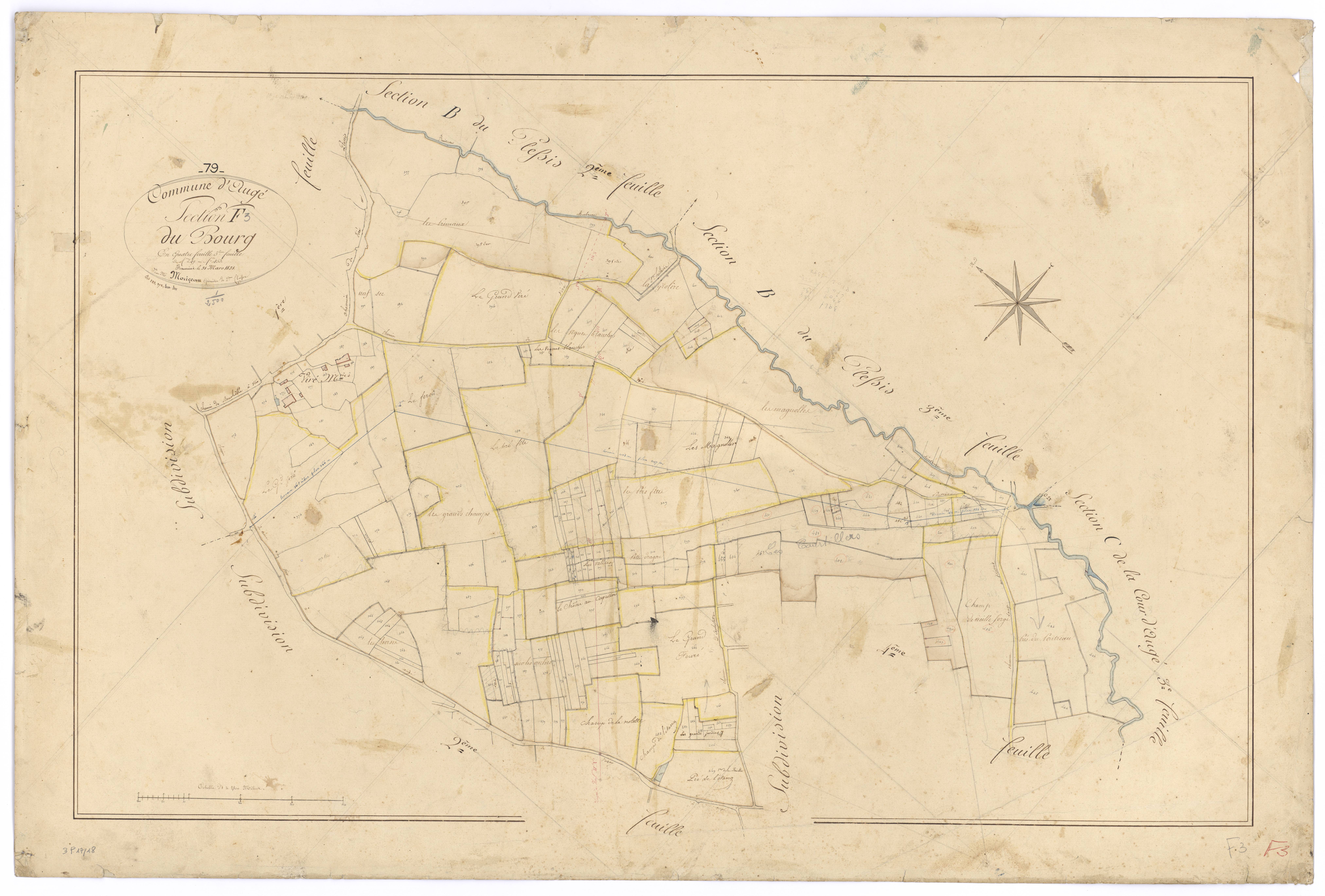 Auge - FRAD079_CADASTRE_NAPOLEONIEN Section F3 dite du Bourg
