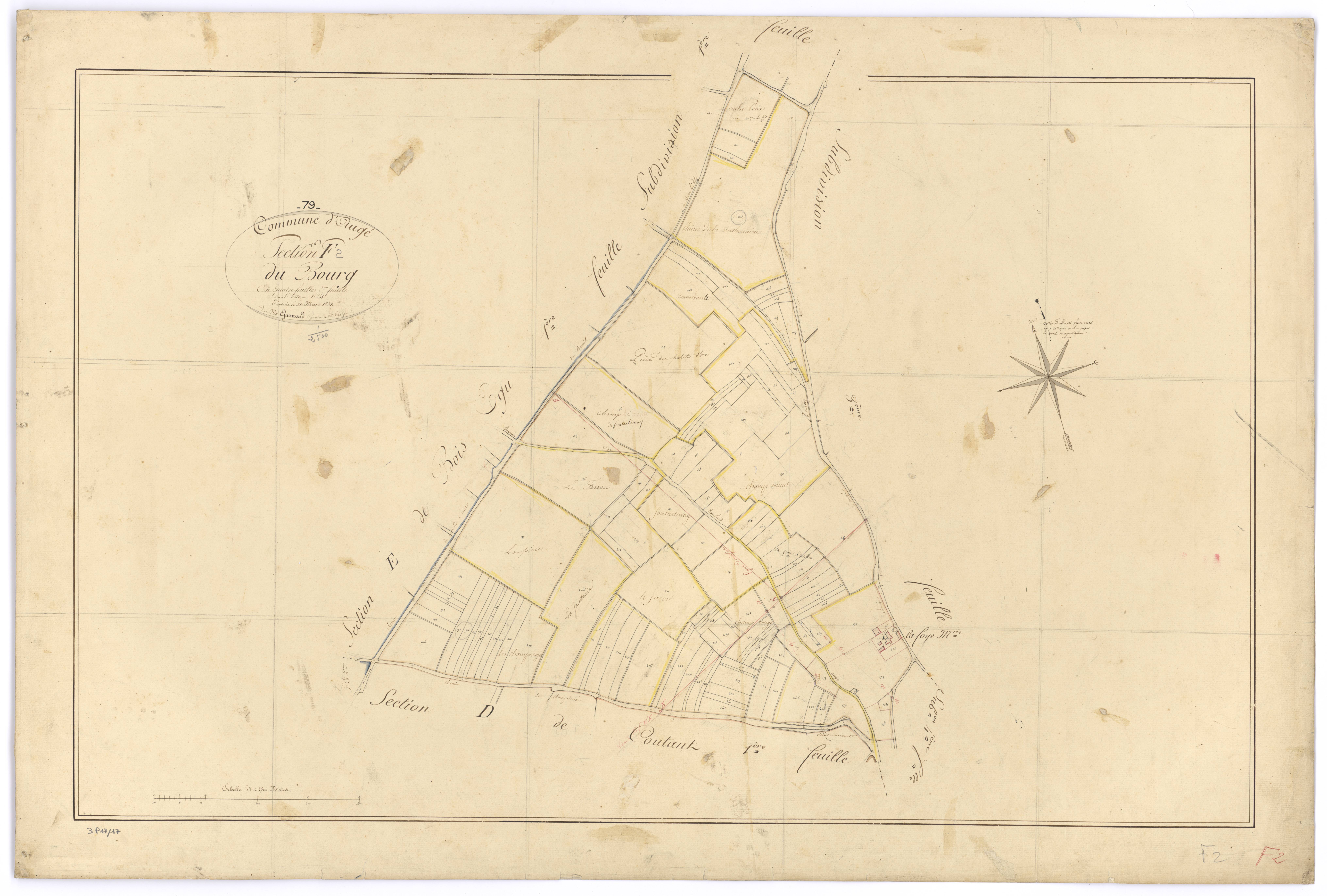 Auge - FRAD079_CADASTRE_NAPOLEONIEN Section F2 dite du Bourg