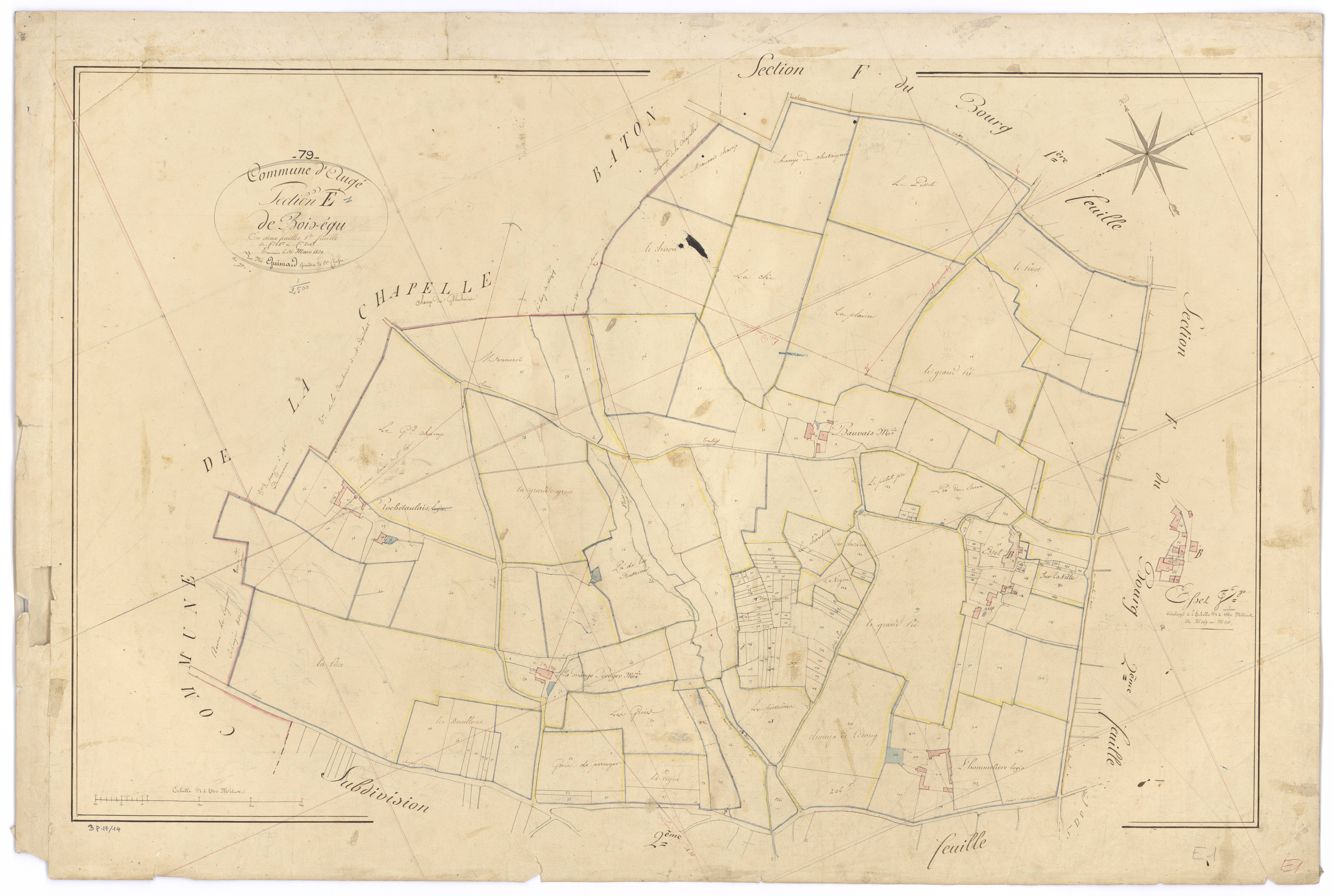 Auge - FRAD079_CADASTRE_NAPOLEONIEN Section E1 dite de Bois - Égu