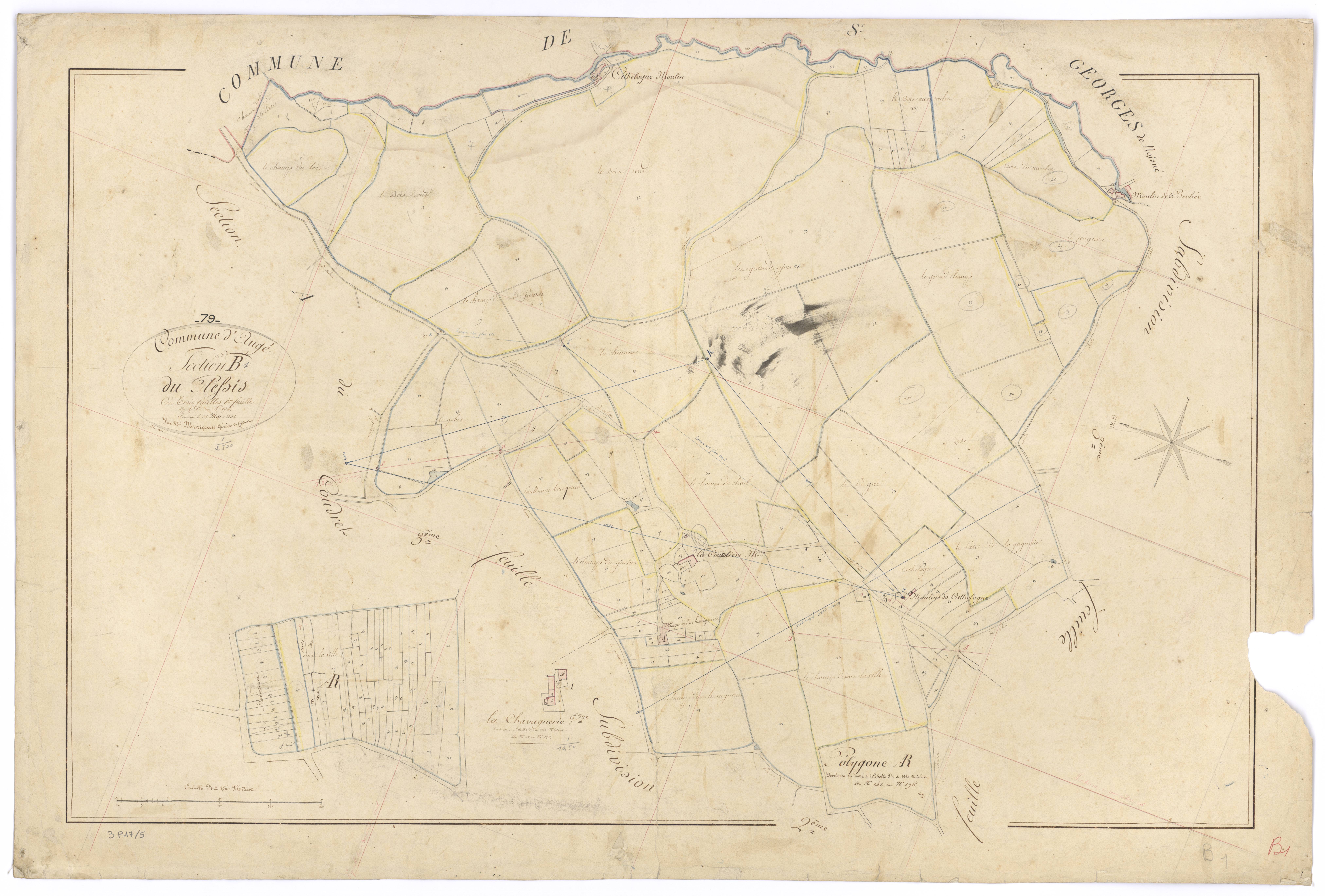Auge - FRAD079_CADASTRE_NAPOLEONIEN Section B1 dite du Plessis