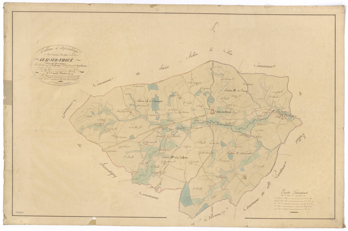 Azay-sur-Thouet - FRAD079_CADASTRE_NAPOLEONIEN Tableau d'assemblage 