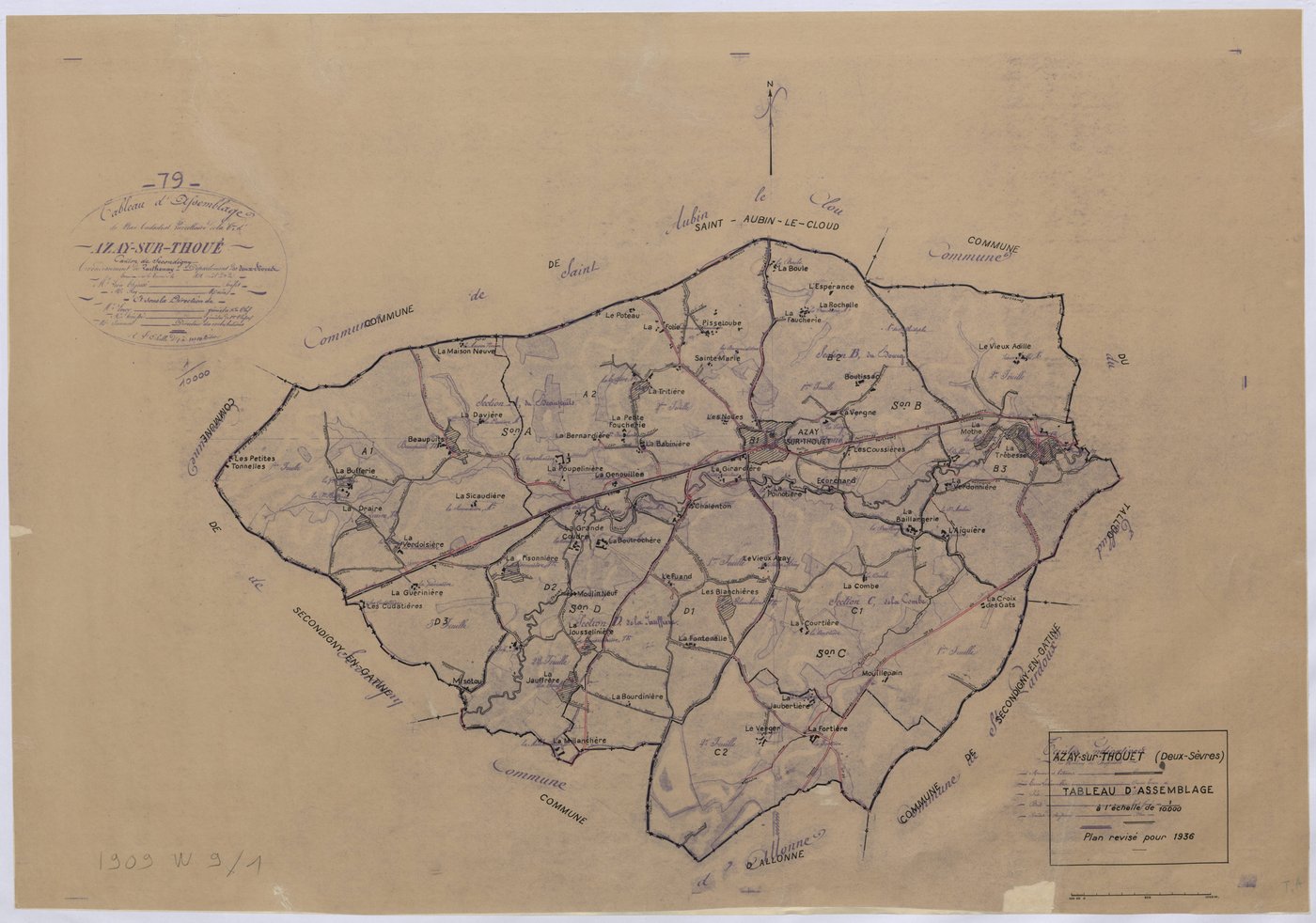 Azay-sur-Thouet - FRAD079_CADASTRE_RECENT Tableau d'assemblage 