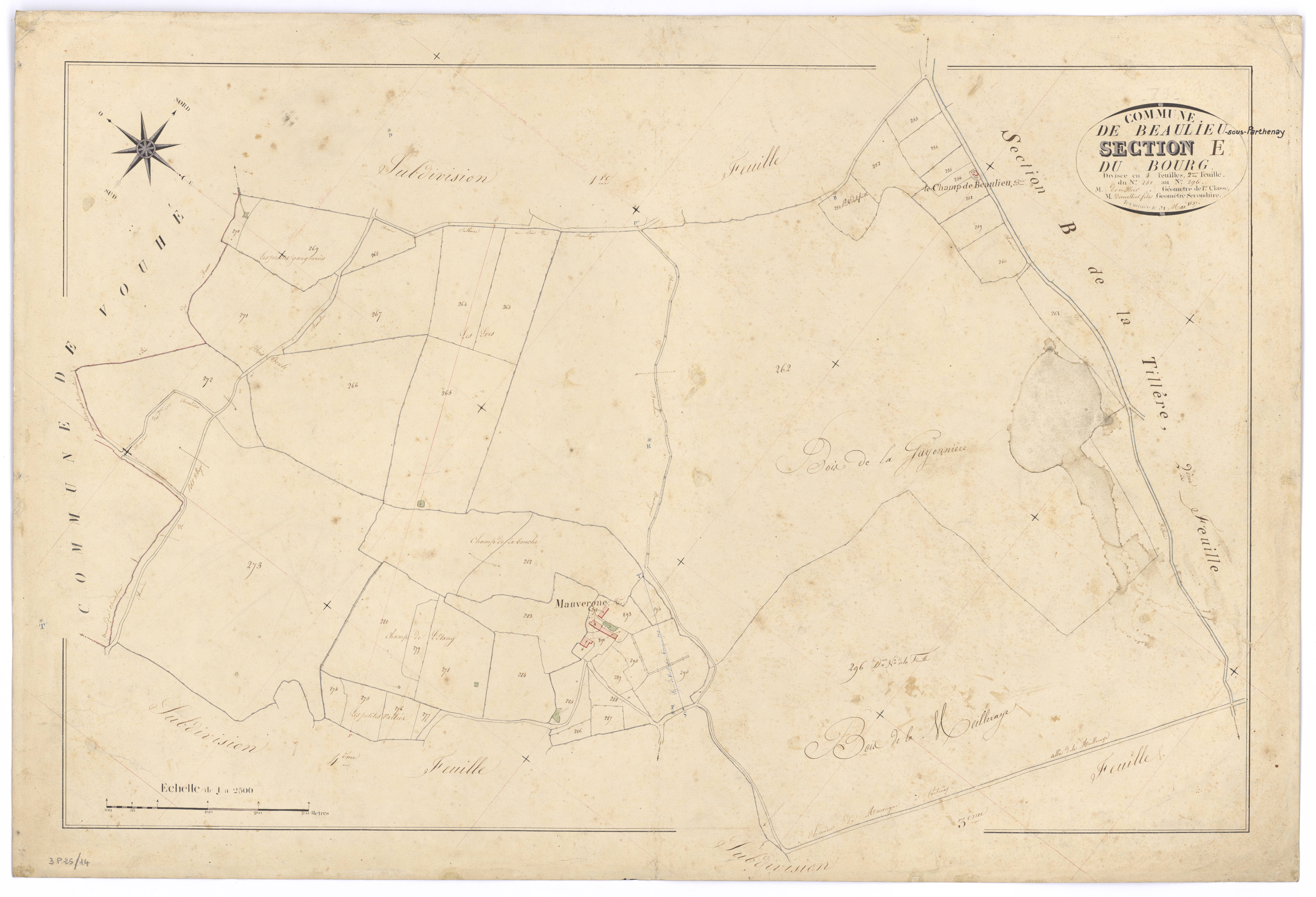 Beaulieu-sous-Parthenay - FRAD079_CADASTRE_NAPOLEONIEN Section E2 dite du Bourg 