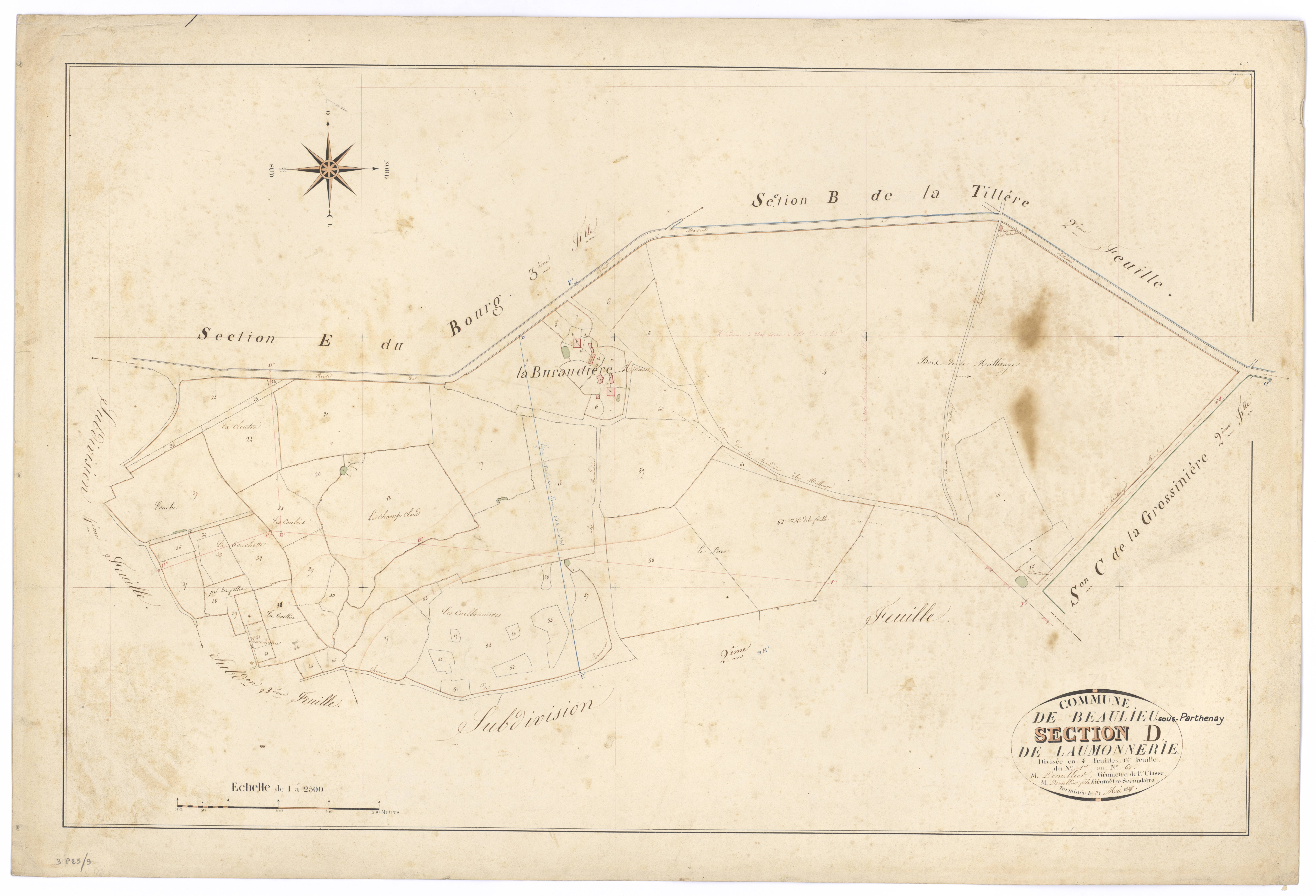 Beaulieu-sous-Parthenay - FRAD079_CADASTRE_NAPOLEONIEN Section D1 dite de Laumonnerie 