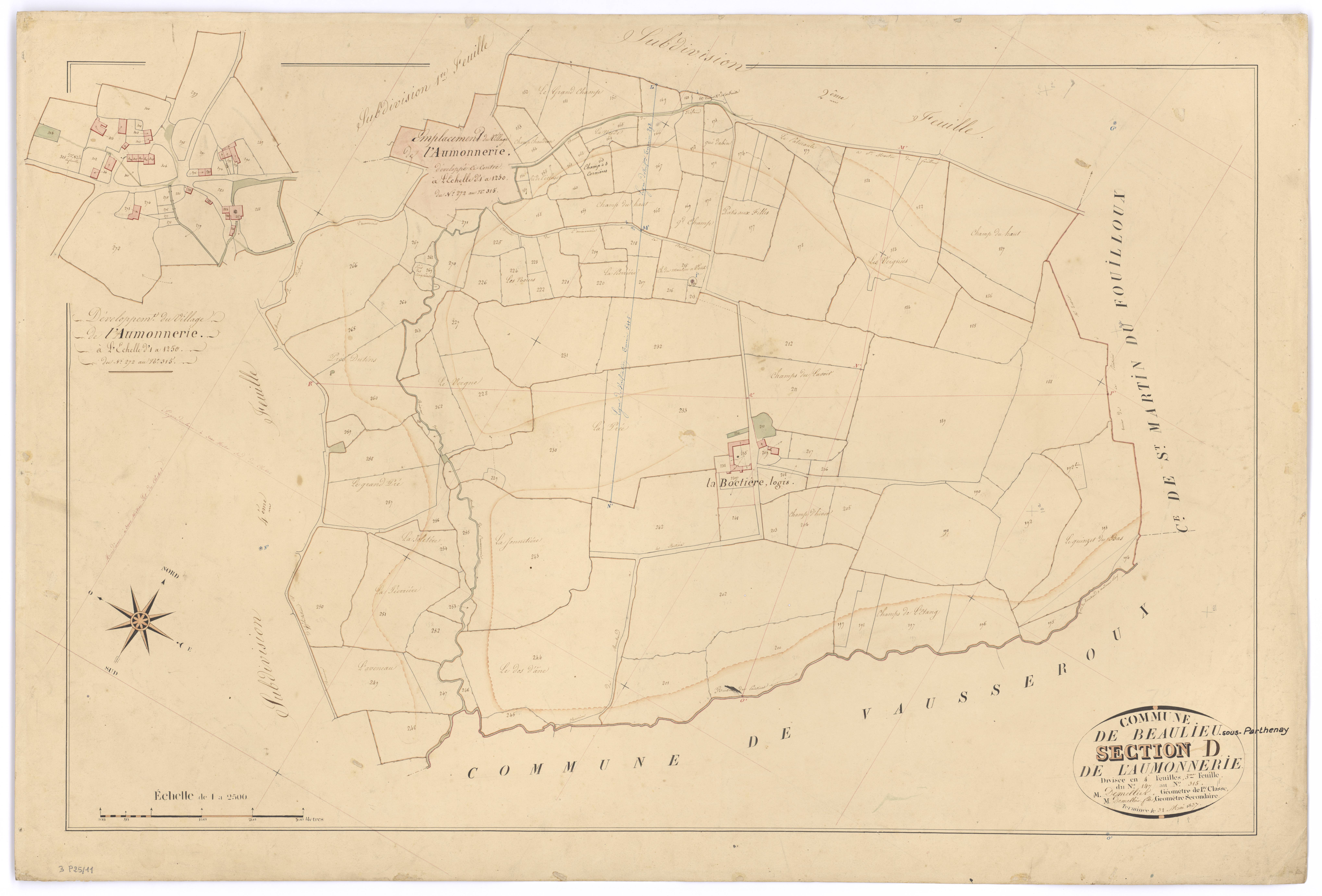 Beaulieu-sous-Parthenay - FRAD079_CADASTRE_NAPOLEONIEN Section D3 dite de Laumonnerie 