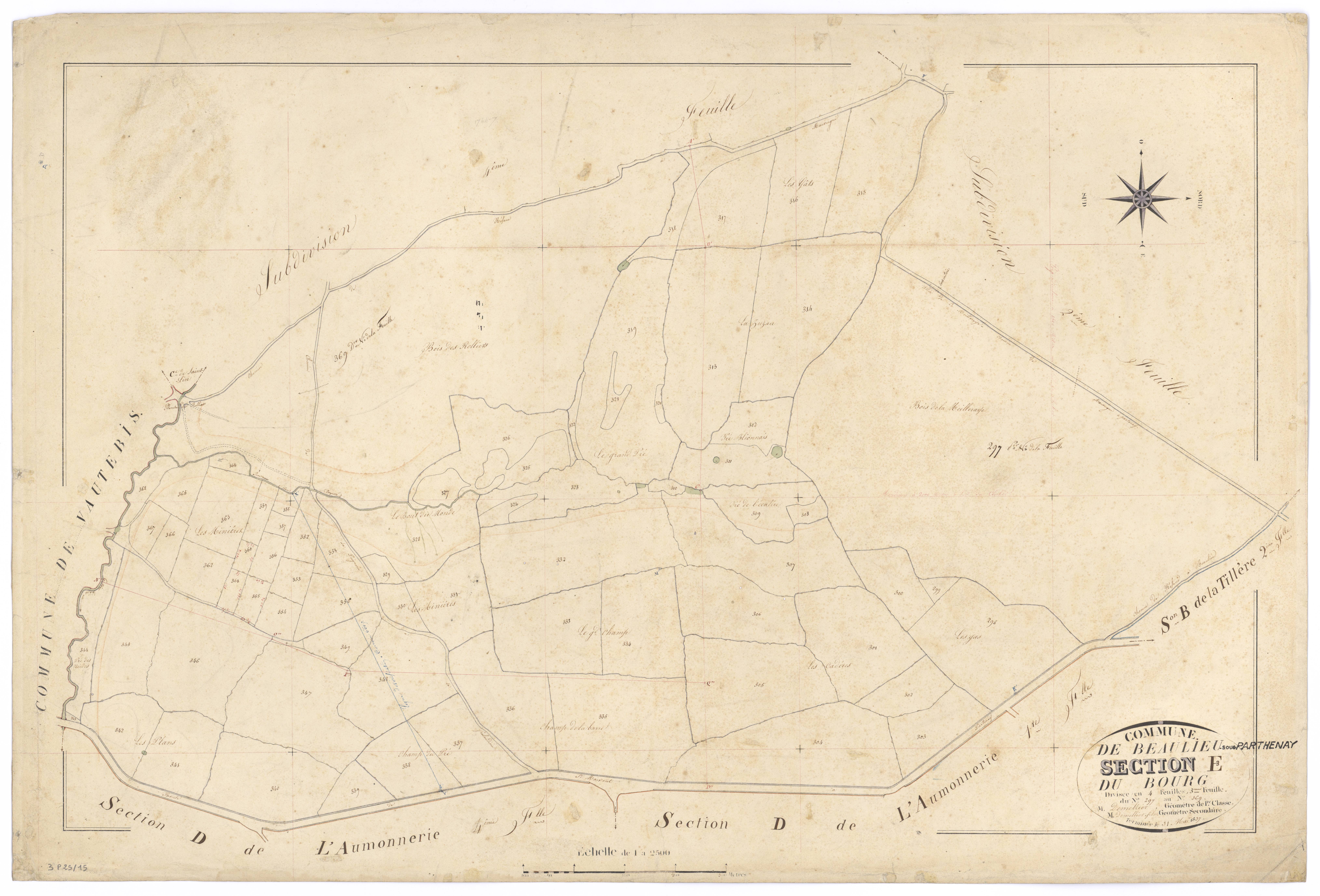 Beaulieu-sous-Parthenay - FRAD079_CADASTRE_NAPOLEONIEN Section E3 dite du Bourg 