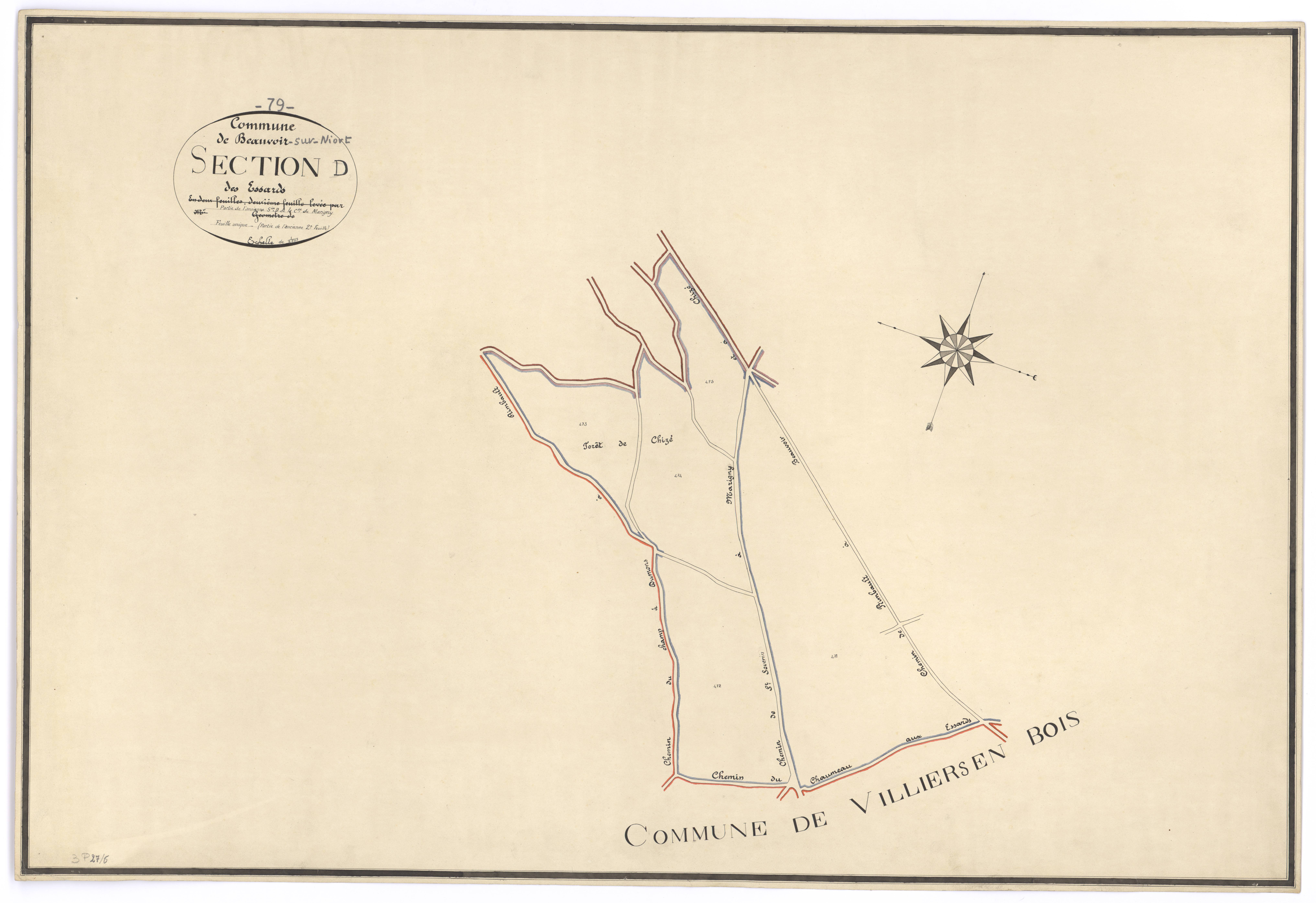 Beauvoir-sur-Niort - FRAD079_CADASTRE_NAPOLEONIEN Section D dite des Essards