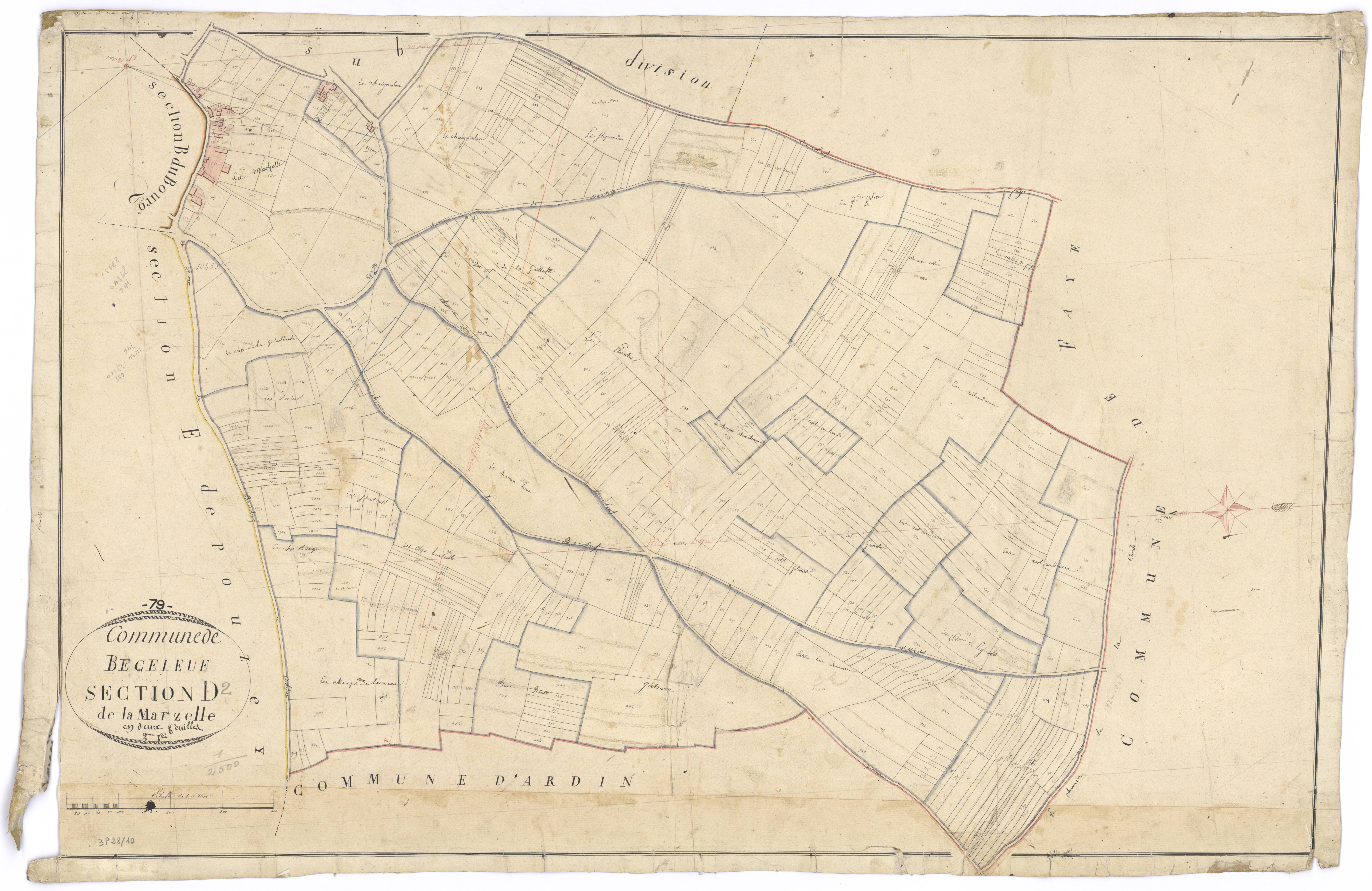 Béceleuf - FRAD079_CADASTRE_NAPOLEONIEN Section D2 dite de la Marzelle 