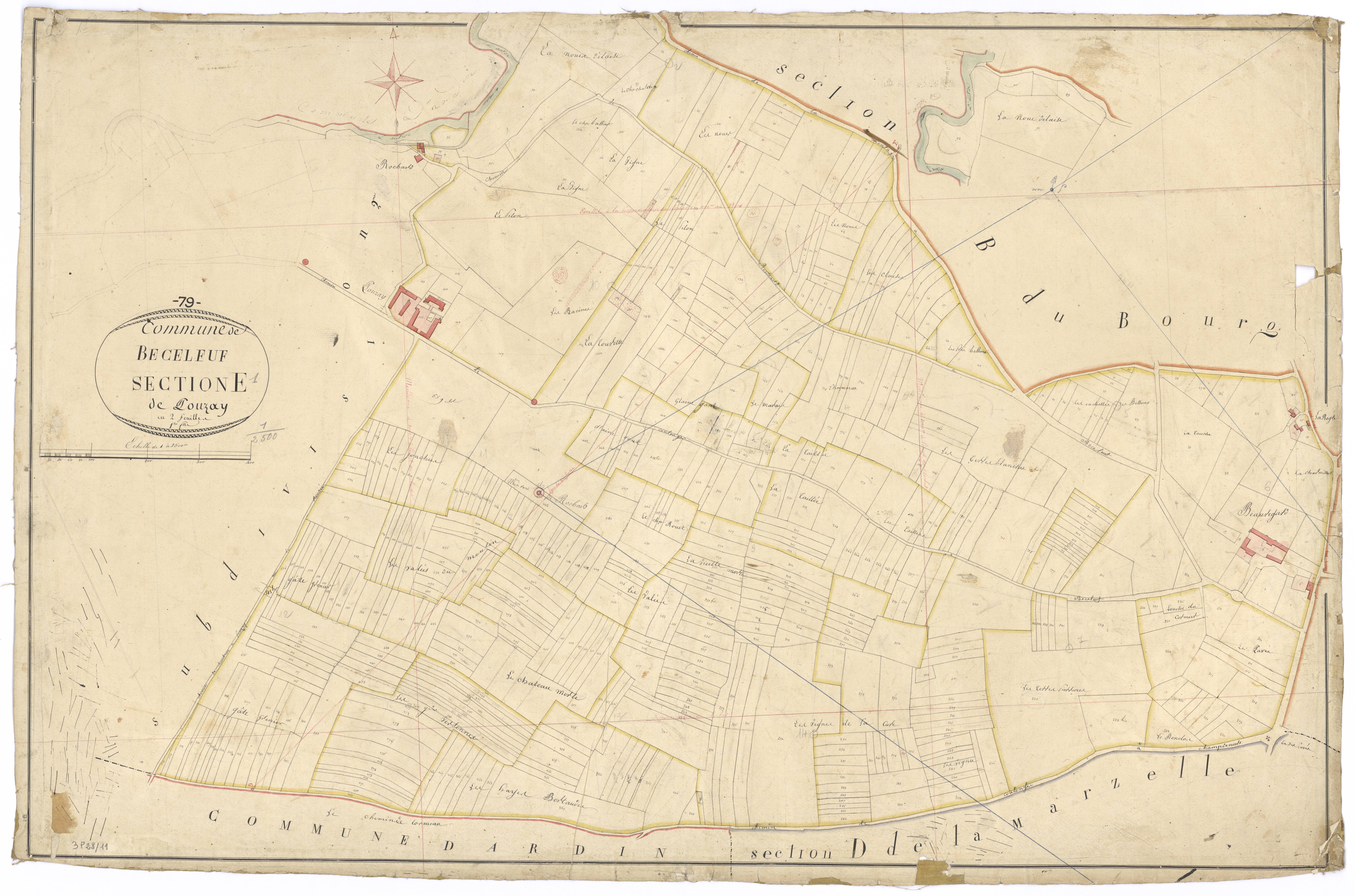 Béceleuf - FRAD079_CADASTRE_NAPOLEONIEN Section E1 dite de la Pouzay 