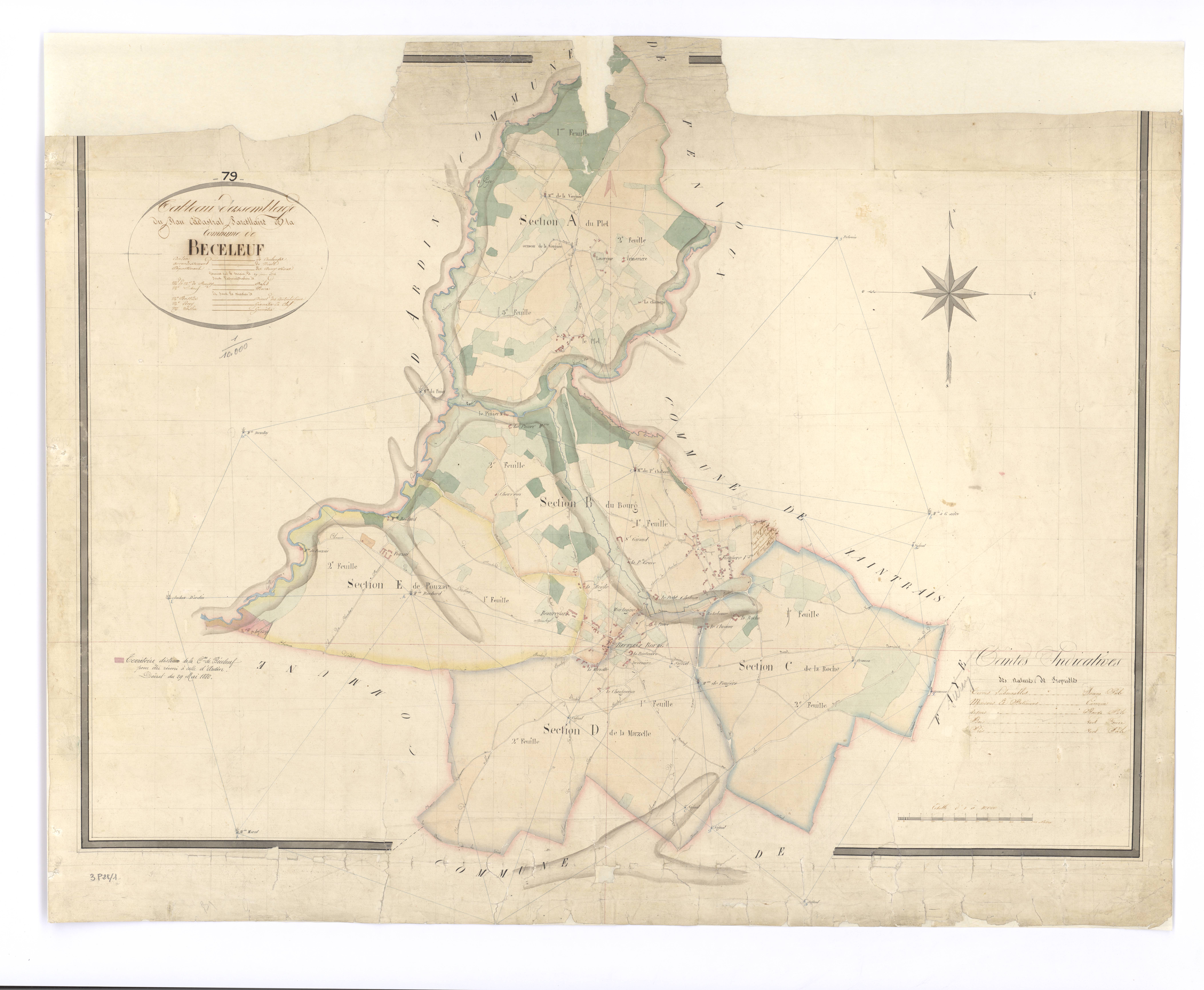Béceleuf - FRAD079_CADASTRE_NAPOLEONIEN Tableau d'assemblage 
