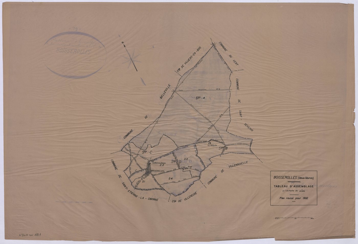 Boisserolles - FRAD079_CADASTRE_RECENT Tableau d'assemblage (Feuille 1) 