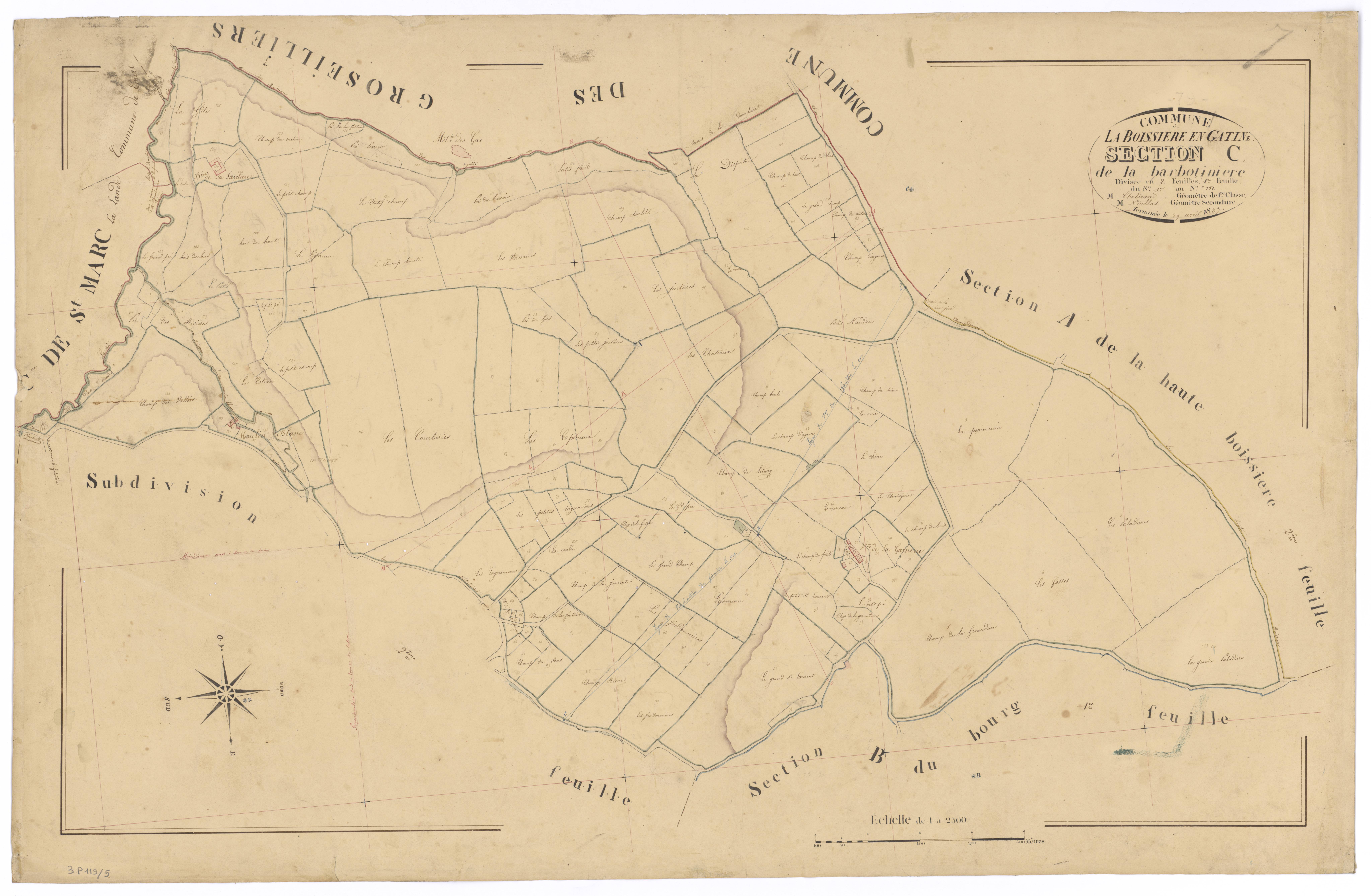 La Boissière-en-Gâtine - FRAD079_CADASTRE_NAPOLEONIEN Section C1 dite de la Barbotiniere 