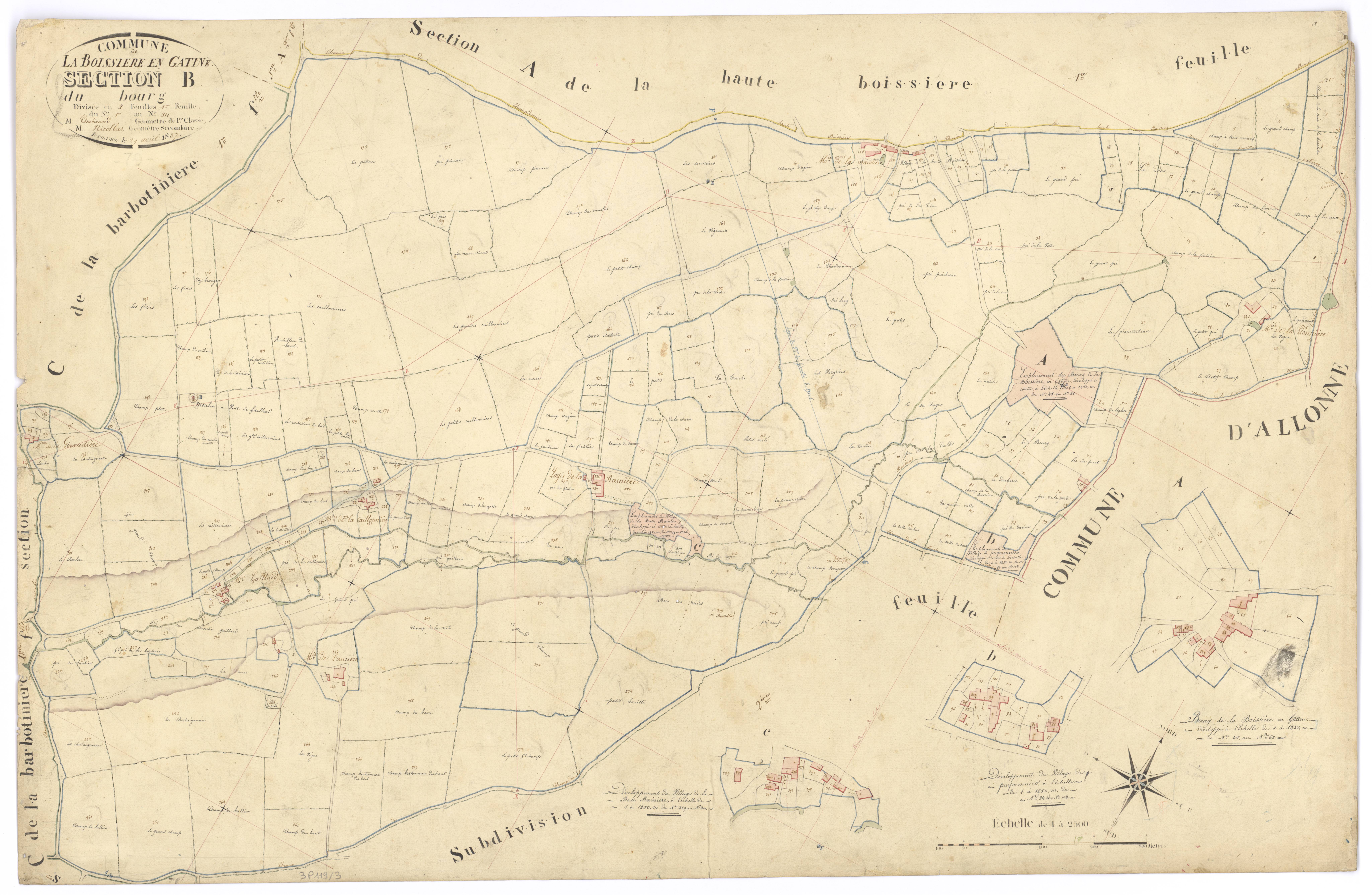 La Boissière-en-Gâtine - FRAD079_CADASTRE_NAPOLEONIEN Section B1 dite du Bourg 