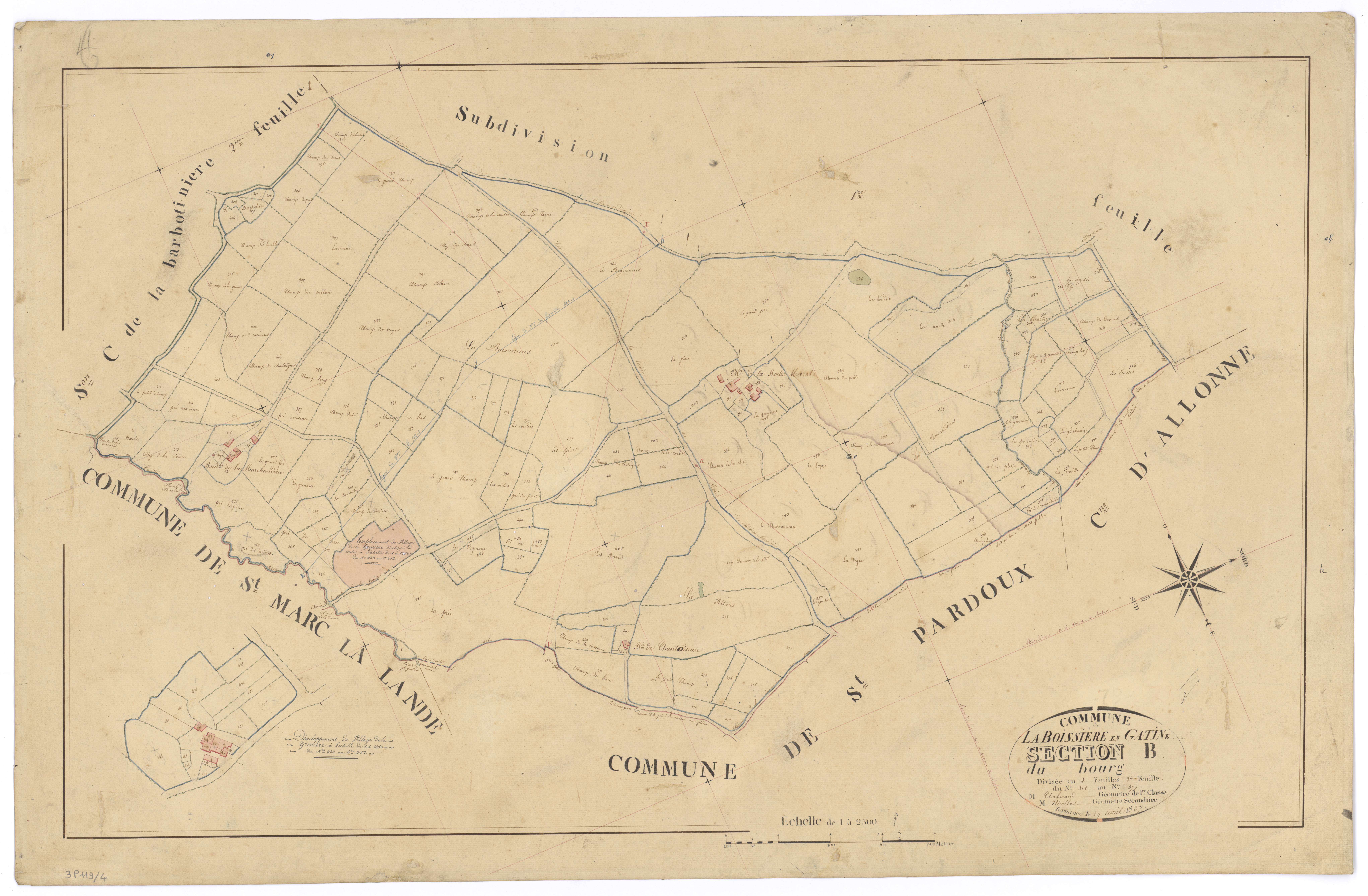 La Boissière-en-Gâtine - FRAD079_CADASTRE_NAPOLEONIEN Section B2 dite du Bourg 
