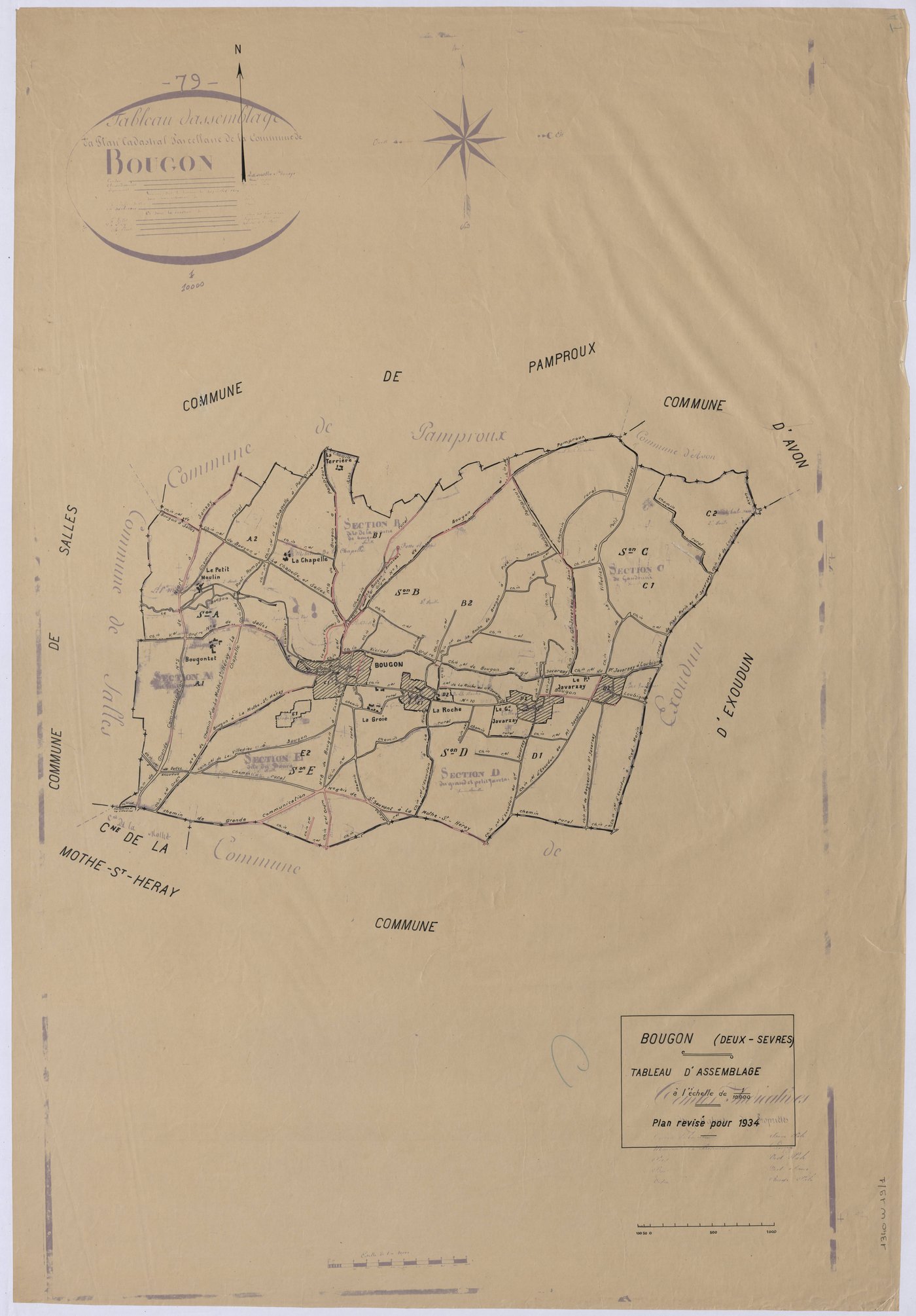 Bougon - FRAD079_CADASTRE_RECENT Tableau d'assemblage 