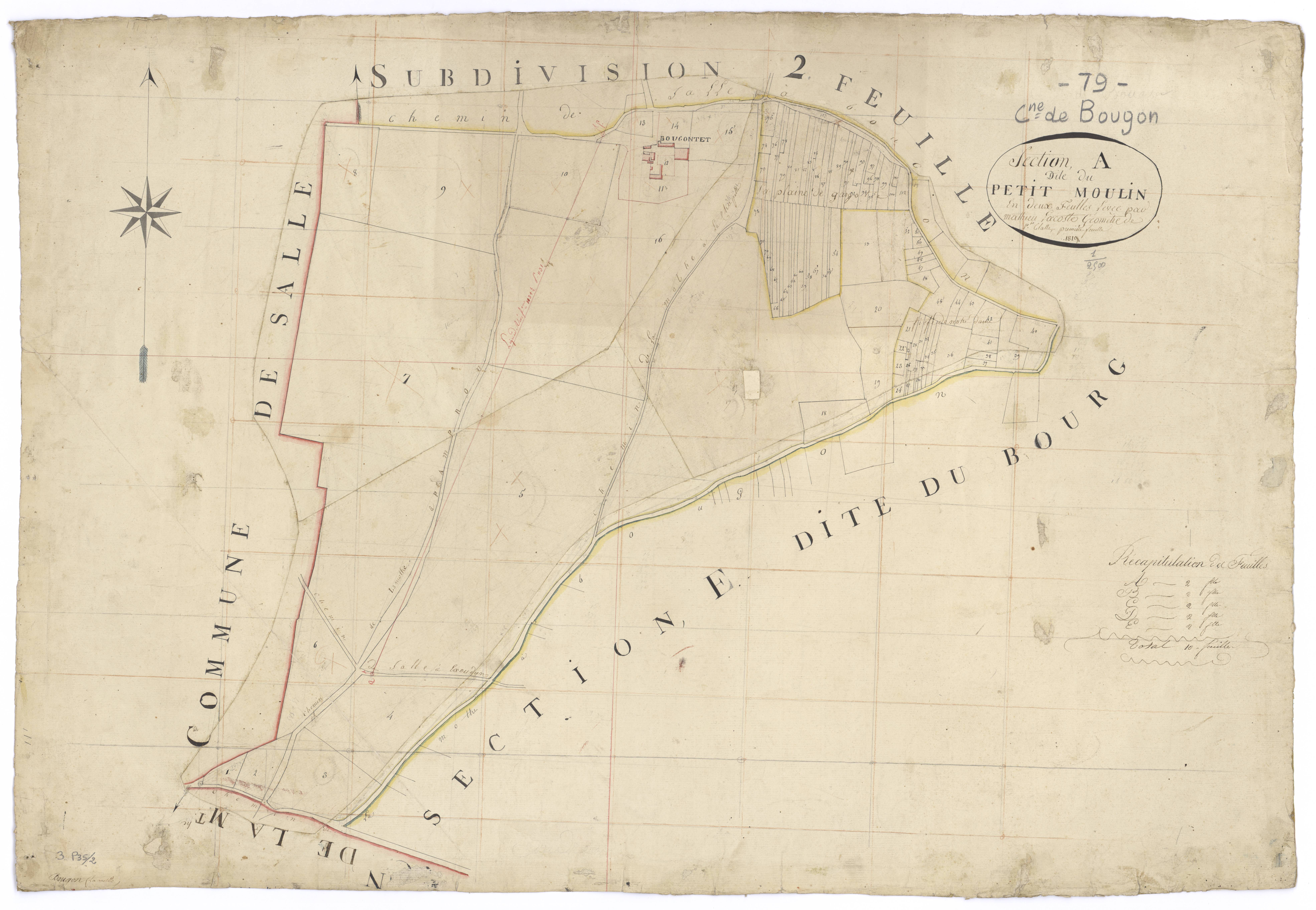 Bougon - FRAD079_CADASTRE_NAPOLEONIEN Section A1 dite du Petit Moulin 