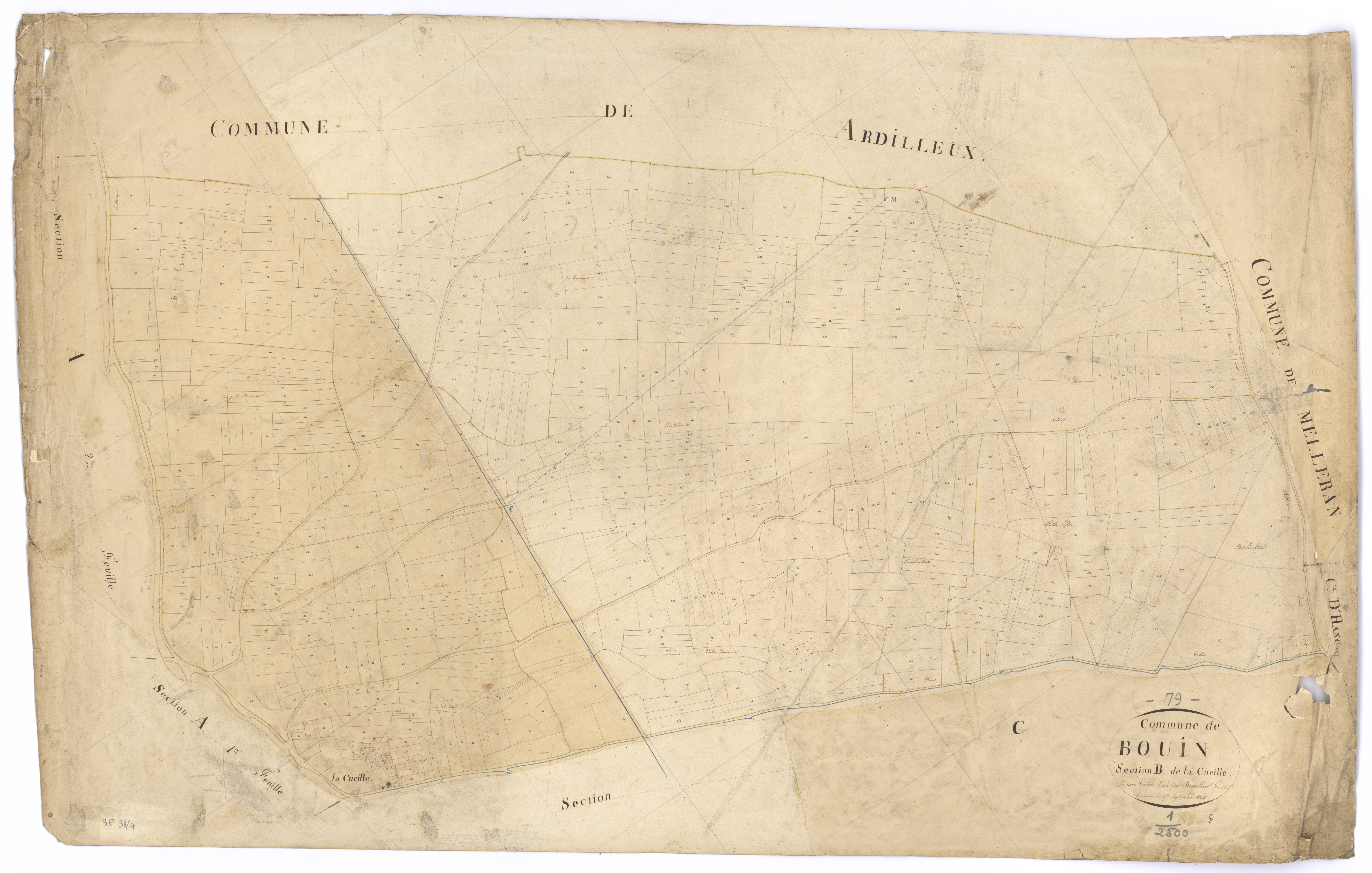 Bouin - FRAD079_CADASTRE_NAPOLEONIEN Section B dite de la Cueille 