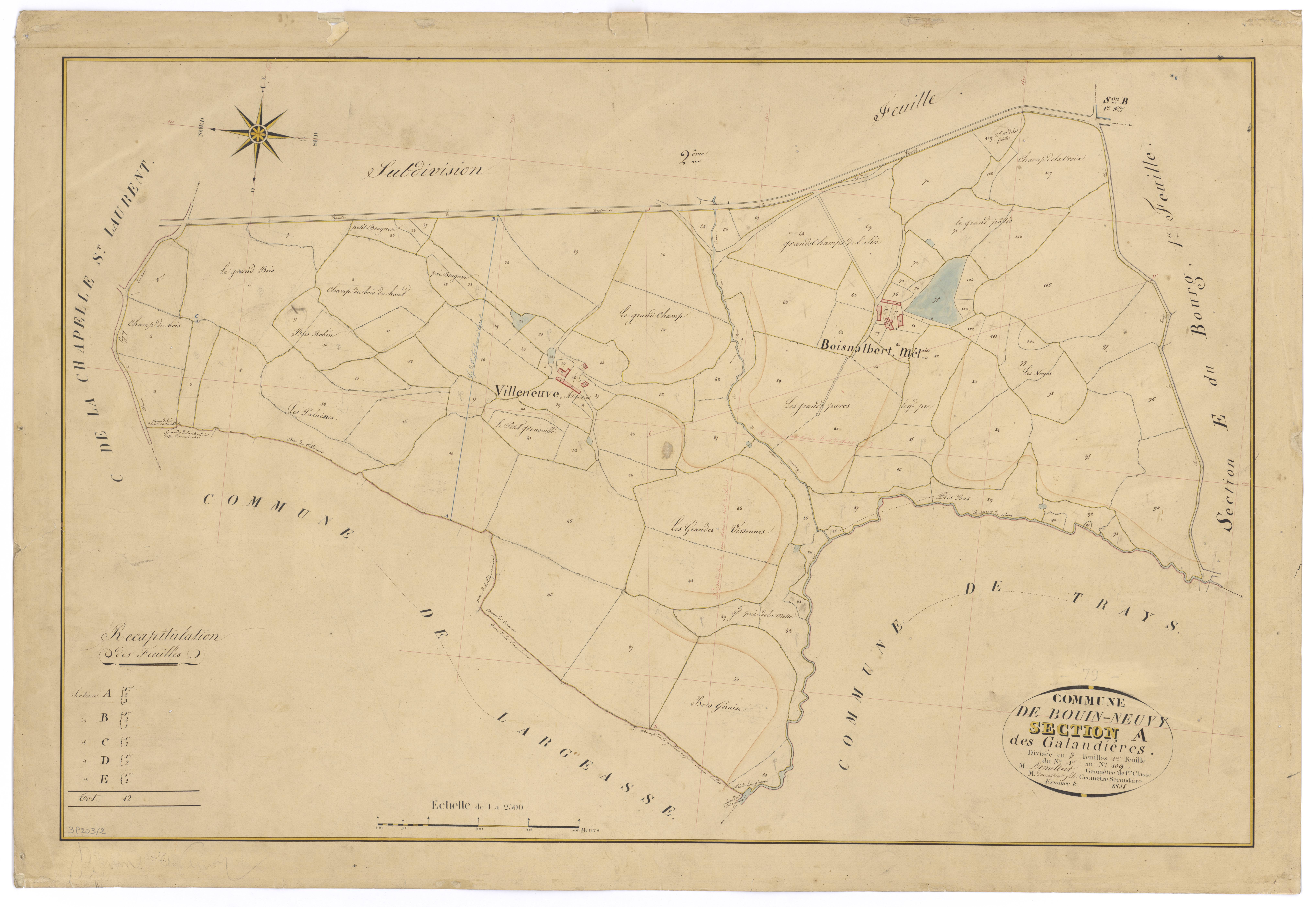 Bouin - FRAD079_CADASTRE_NAPOLEONIEN Section A1 dite des Galandières 