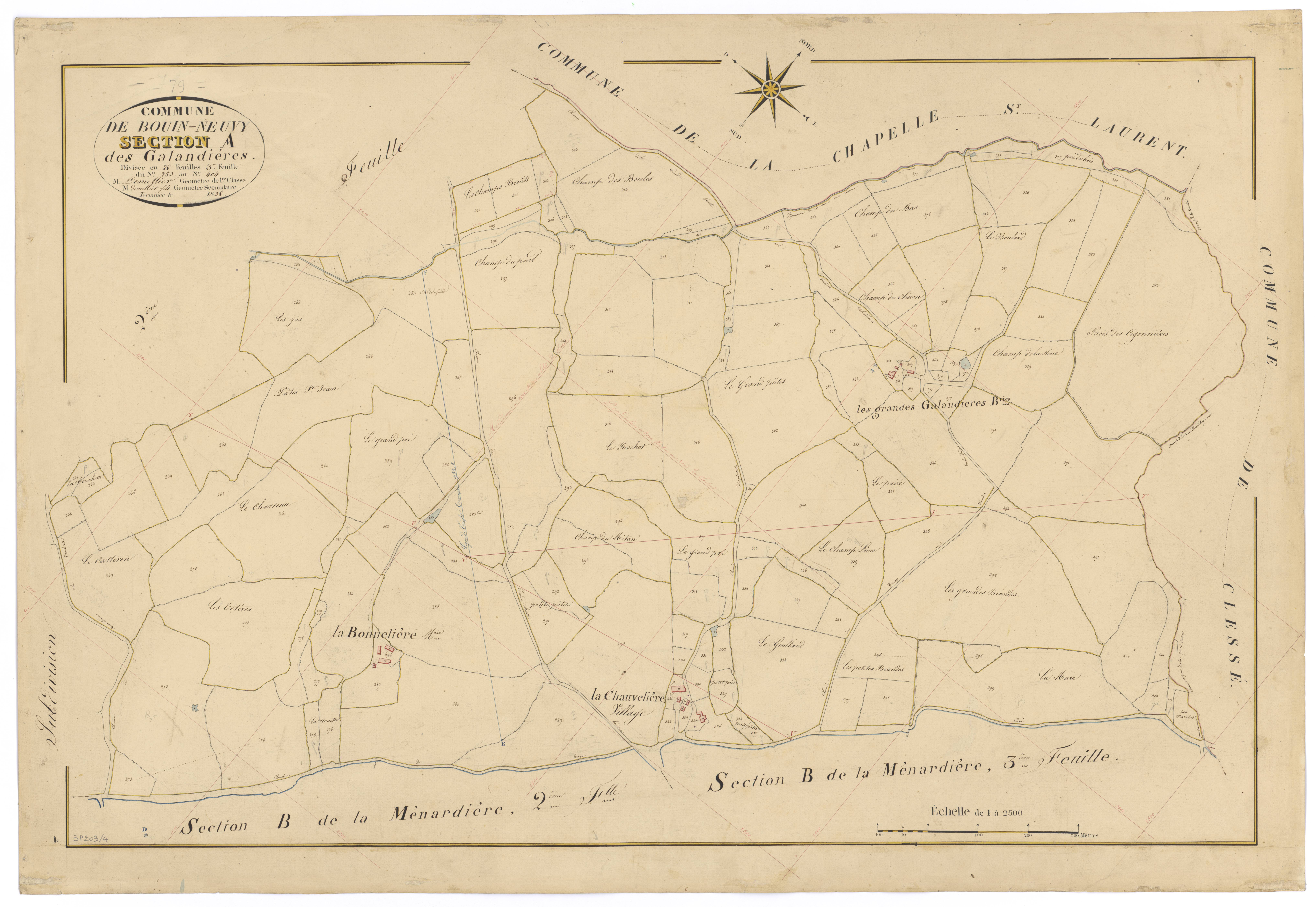 Bouin - FRAD079_CADASTRE_NAPOLEONIEN Section A3 dite des Galandières 